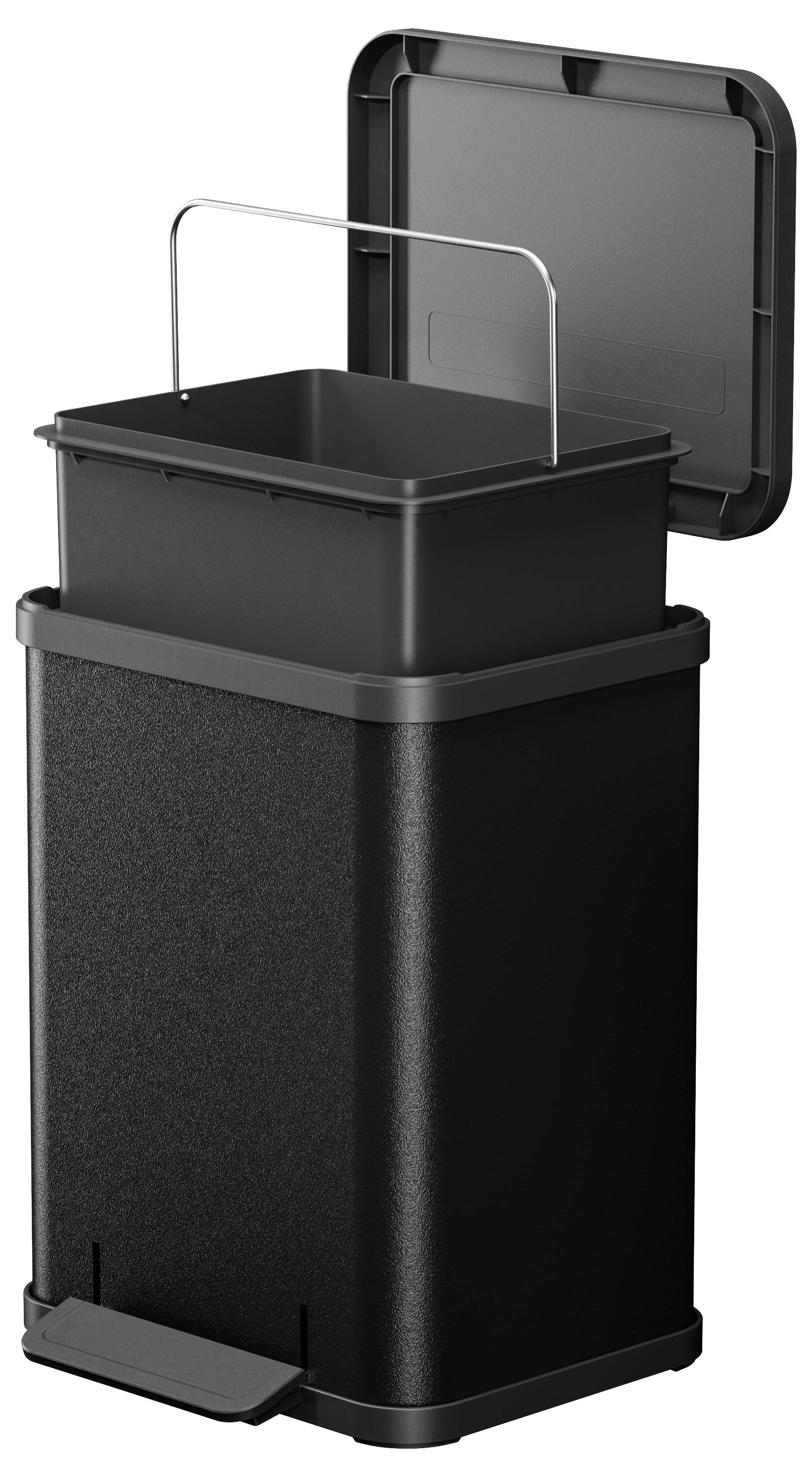 Hailo Öko uno plus M 6192600 Mülleimer 17l Stahlblech (B x H x T) 320 x 430 x 340mm Schwarz Fuß-Tretmechanik 1St.