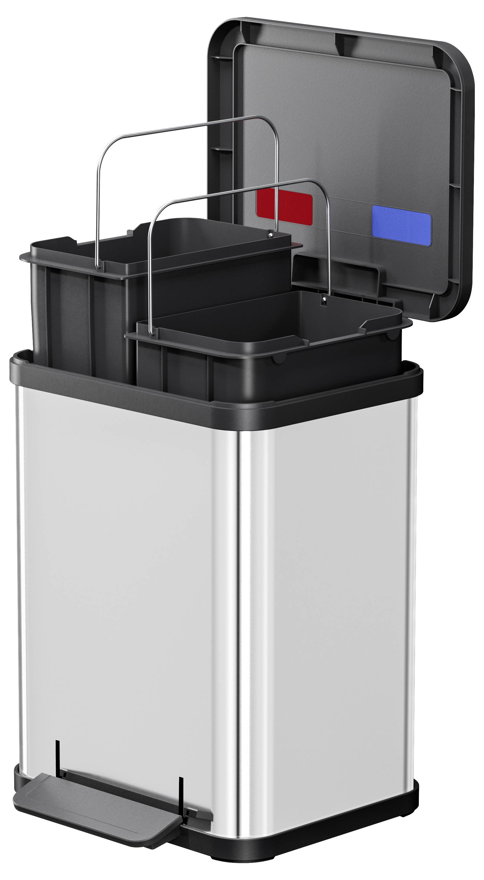 Hailo Öko duo plus M 6222000 Mülleimer 18l Edelstahl (B x H x T) 320 x 430 x 330mm Edelstahl Fuß-Tretmechanik 1St.