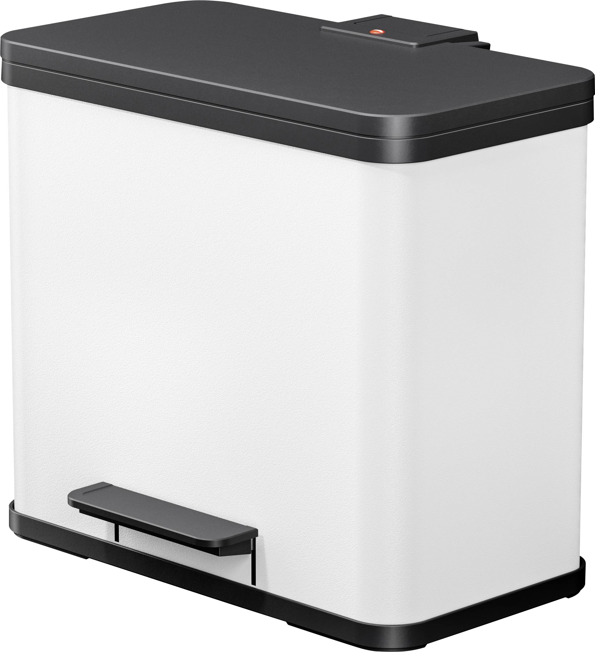 Hailo öko duo plus L 6302300 Mülleimer 26l Stahlblech (B x H x T) 470 x 430 x 340mm Weiß Fuß-Tretmechanik 1St.