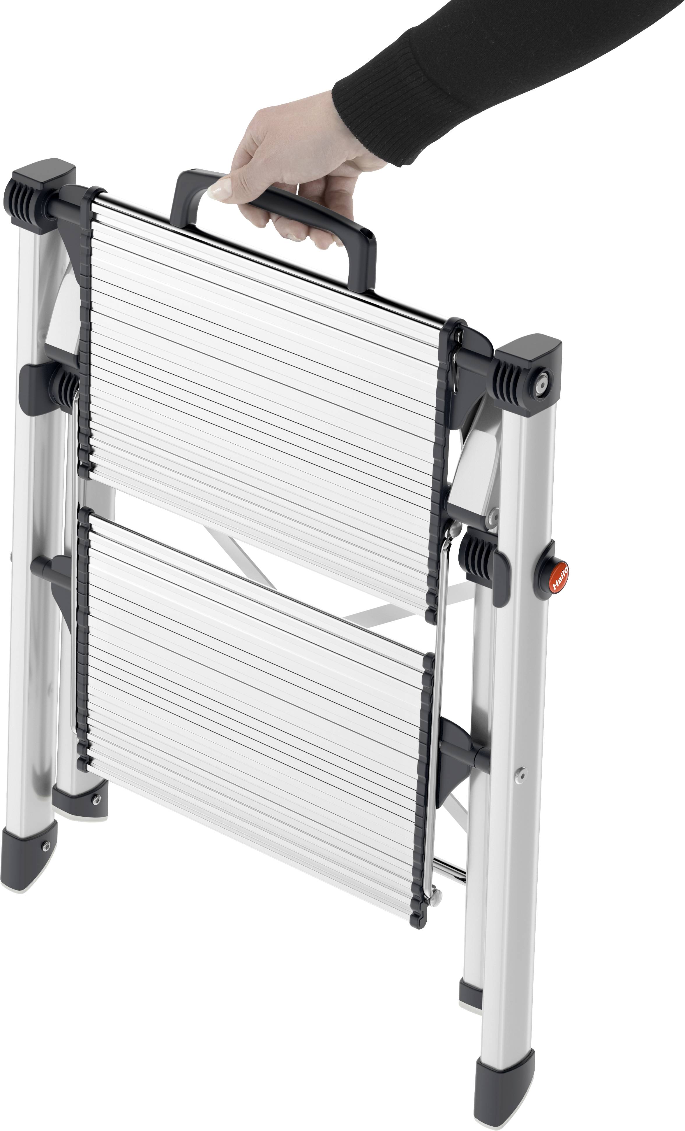 Hailo MK80 ComfortLine 4310-100 Aluminium Klapptritt klappbar Arbeitshöhe (max.): 244cm Silber, Schwarz 3.6kg