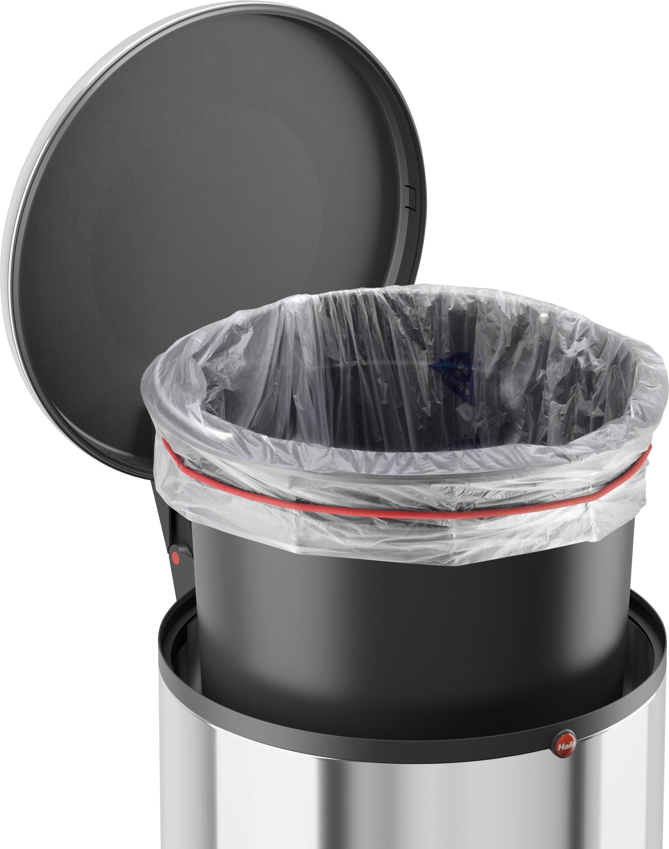 Hailo Harmony M 0515-010 Mülleimer 12l Edelstahl (Ø x H) 263mm x 465mm Silber Fuß-Tretmechanik 1St.