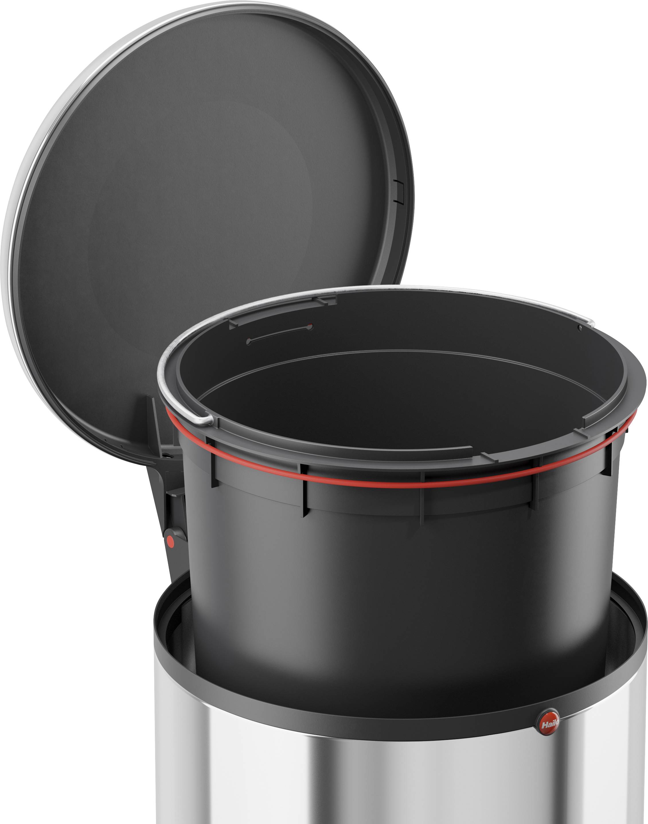 Hailo Harmony M 0515-010 Mülleimer 12l Edelstahl (Ø x H) 263mm x 465mm Silber Fuß-Tretmechanik 1St.