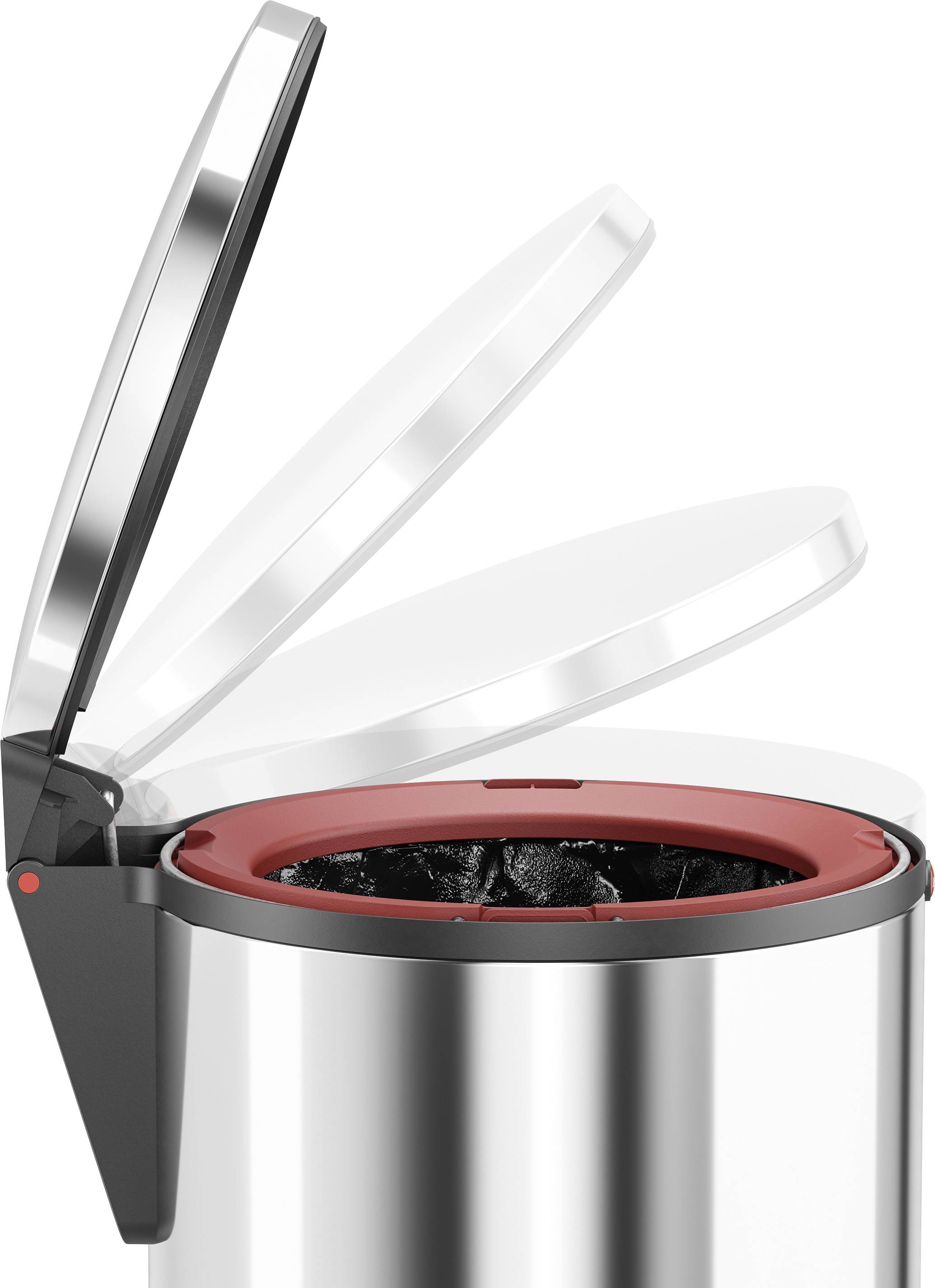 Hailo Pure M 0517-010 Mülleimer 12l Edelstahl (Ø x H) 263mm x 435mm Silber Fuß-Tretmechanik 1St.