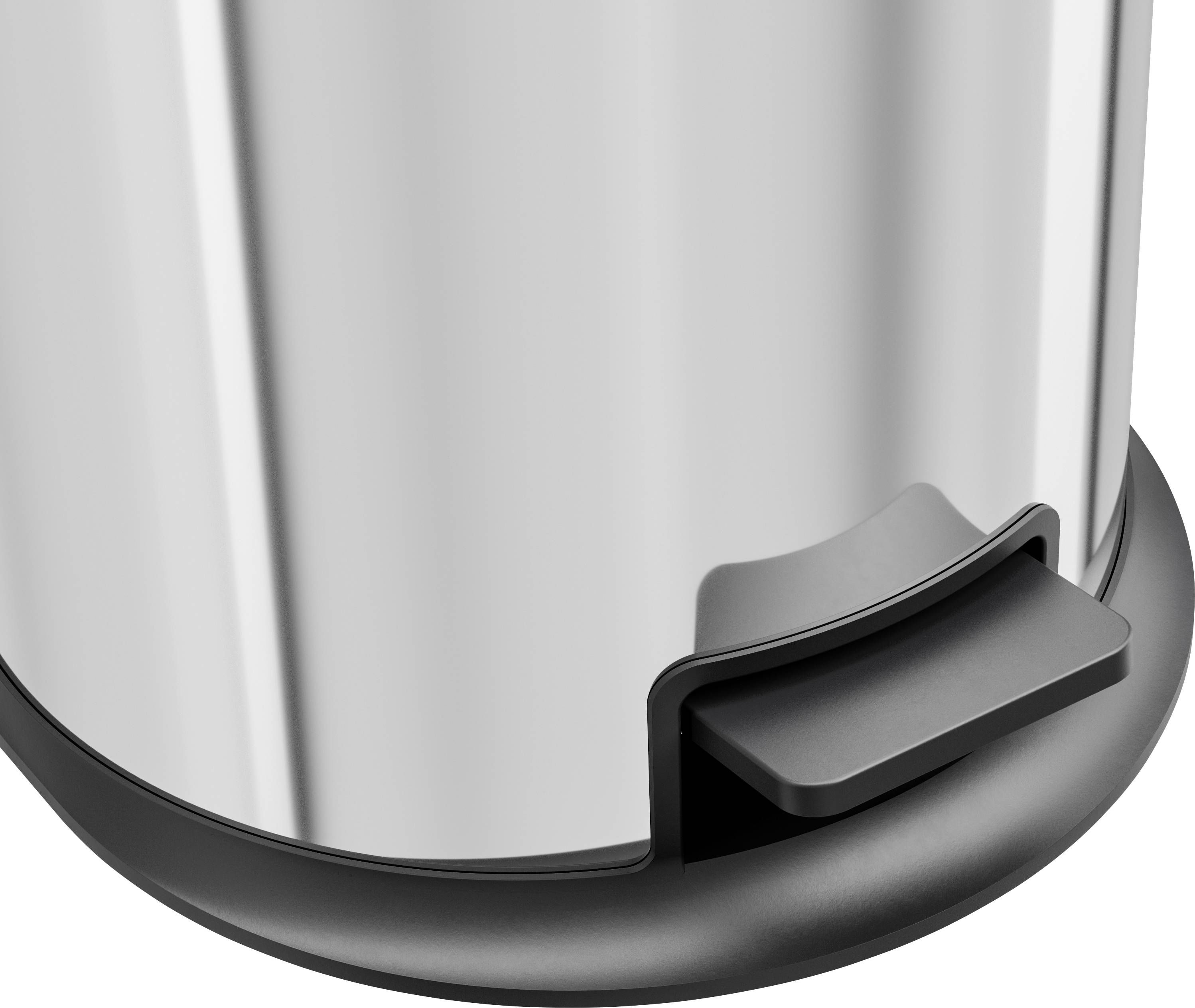 Hailo Pure M 0517-010 Mülleimer 12l Edelstahl (Ø x H) 263mm x 435mm Silber Fuß-Tretmechanik 1St.
