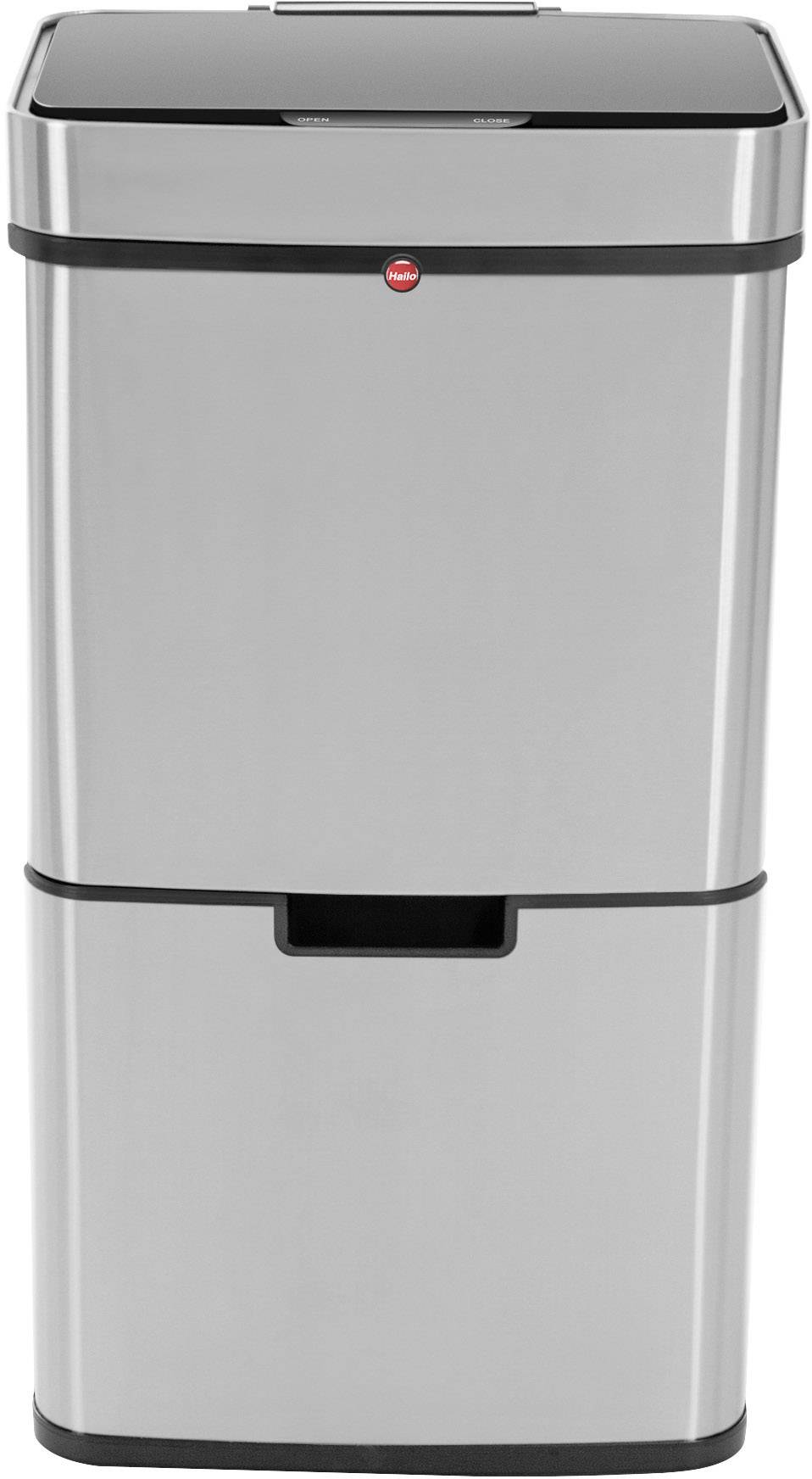 Hailo öko vario XL Mülltrenn-System 50 l Edelstahl (B x H x T) 420 x 785 x 315 mm Silber, Schwarz Anti-Fingerprint 1 St.