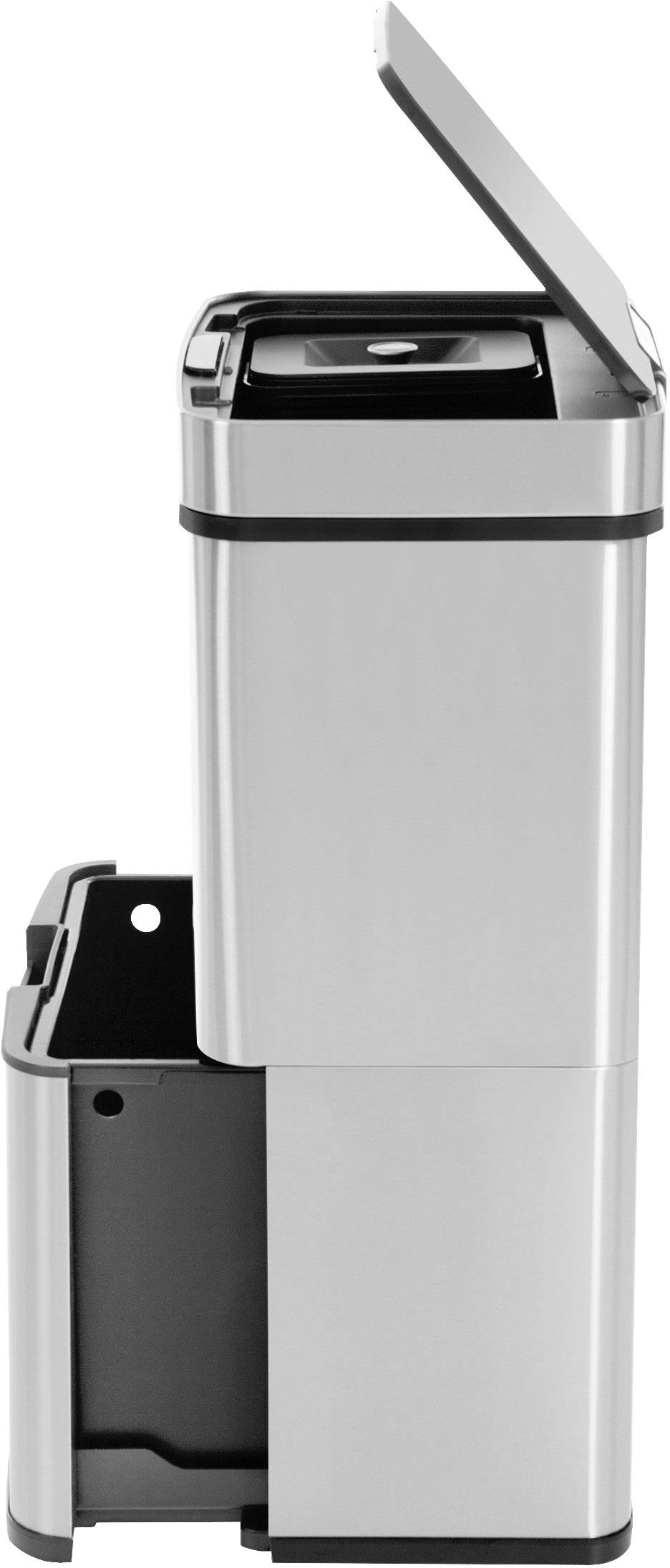 Hailo öko vario XL Mülltrenn-System 50 l Edelstahl (B x H x T) 420 x 785 x 315 mm Silber, Schwarz Anti-Fingerprint 1 St.