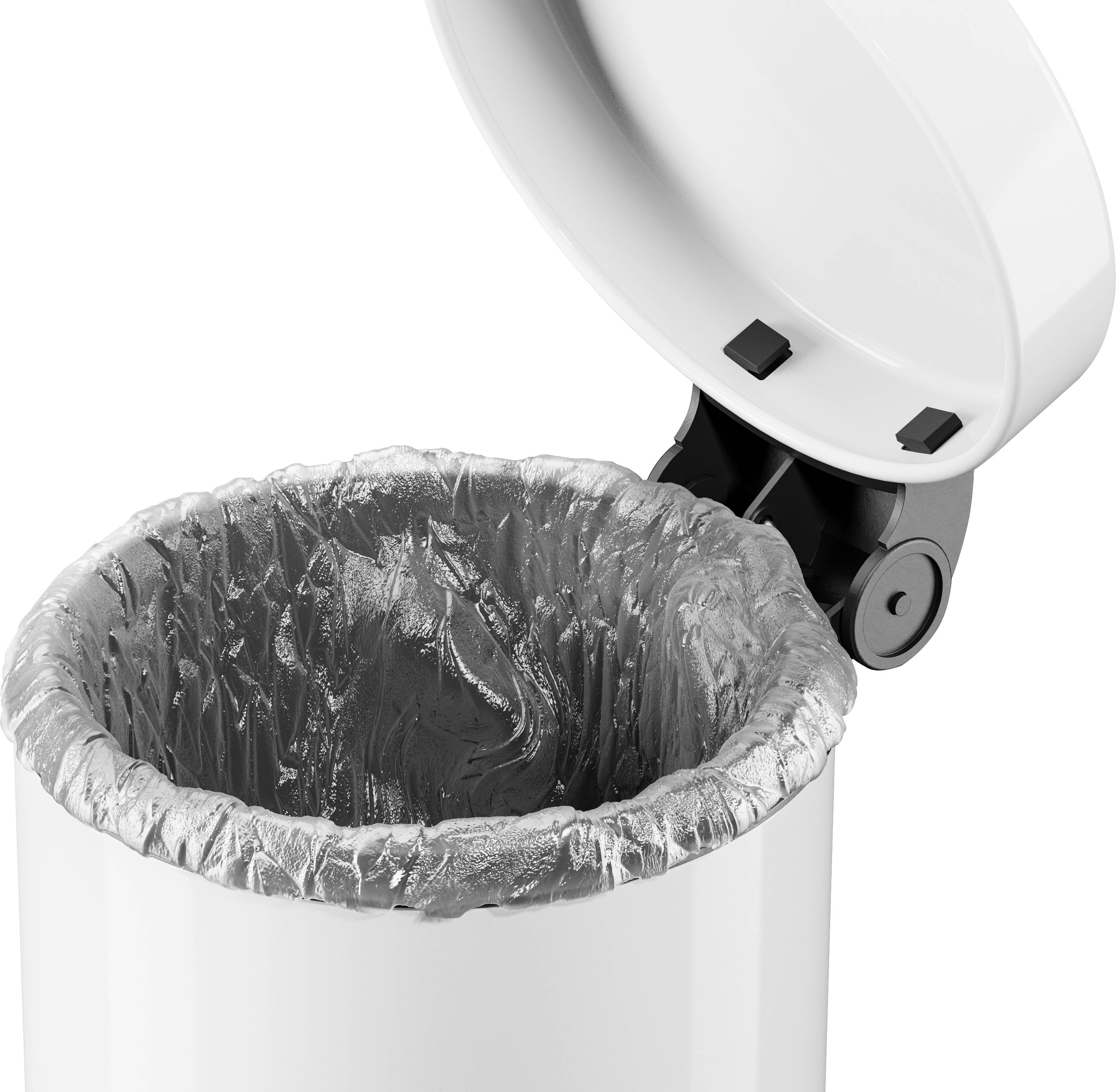 Hailo Solid S 0704-460 Kosmetikeimer 4 l Stahlblech (B x H) 180 mm x 270 mm Weiß Fuß-Tretmechanik 1 St.