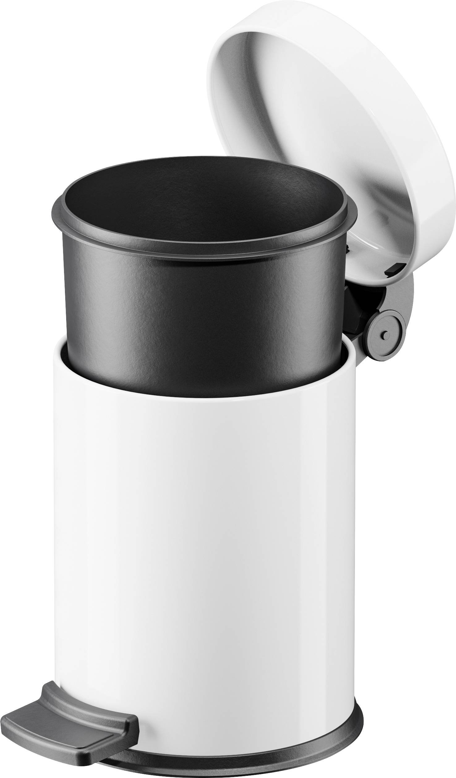 Hailo Solid S 0704-460 Kosmetikeimer 4 l Stahlblech (B x H) 180 mm x 270 mm Weiß Fuß-Tretmechanik 1 St.