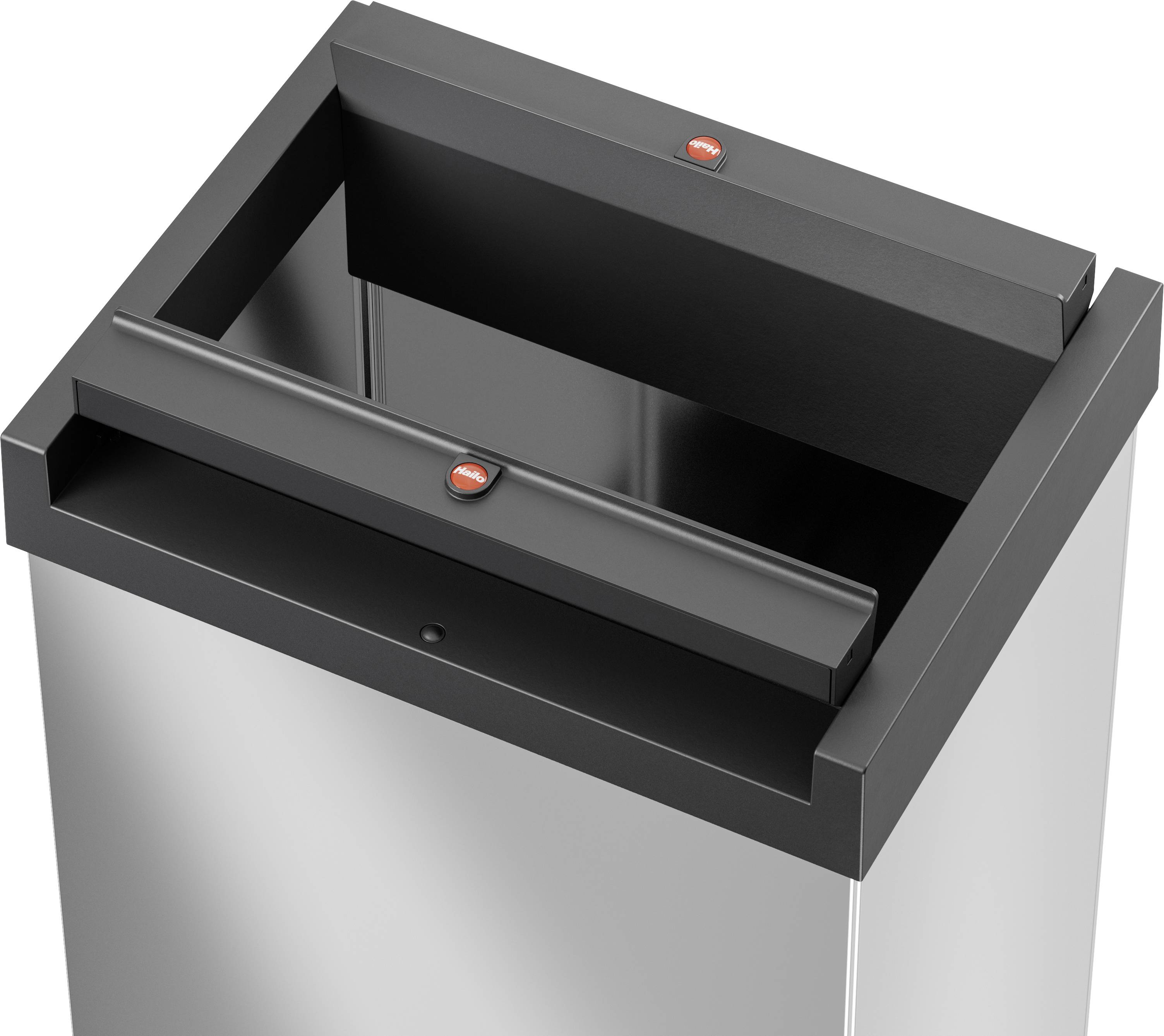 Hailo Bix-Box Swing L 8401110 Mülleimer 35l Edelstahl (B x H x T) 339 x 545 x 260mm Silber, Schwarz Selbstschließender