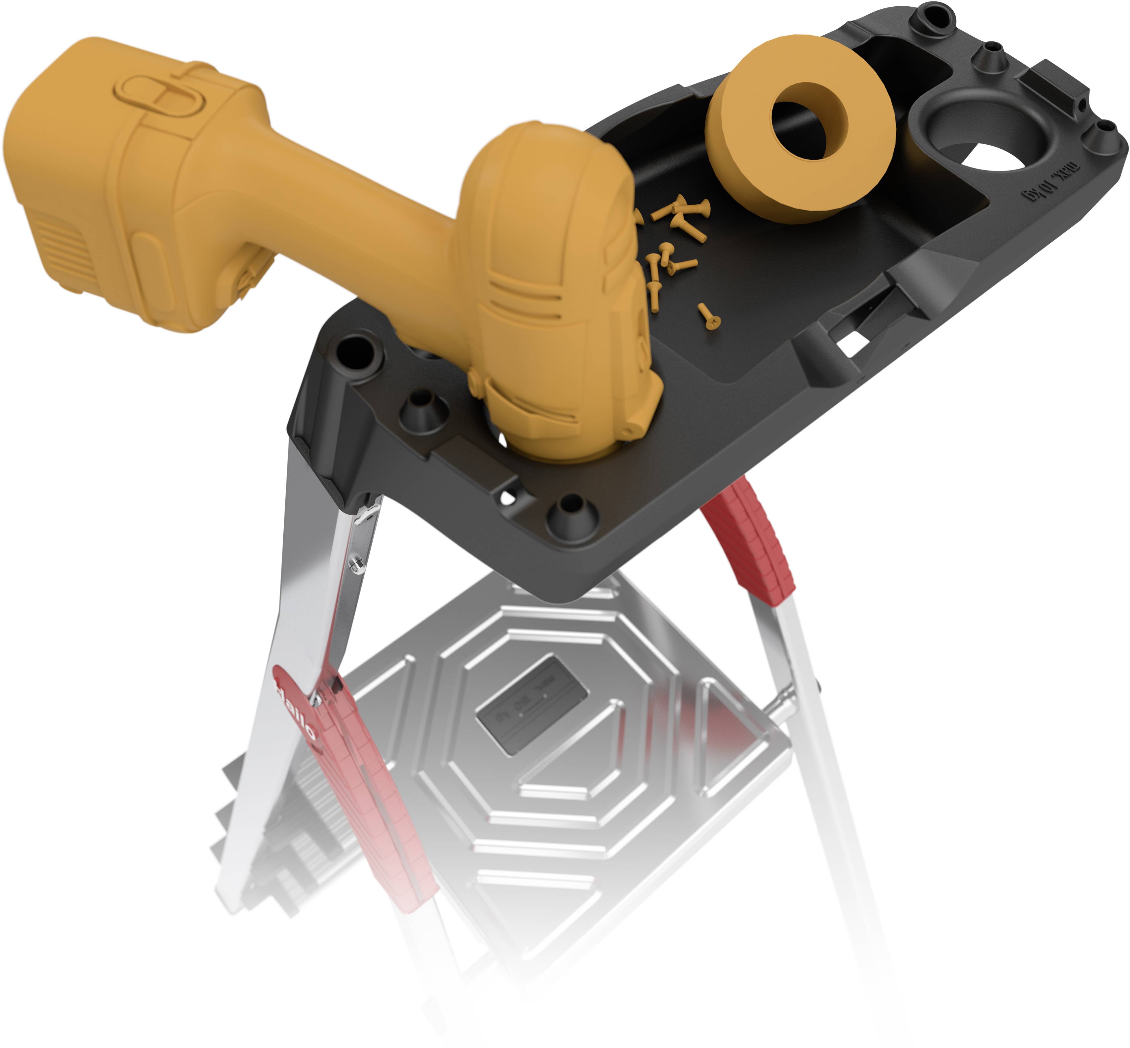 Hailo L60 StandardLine 8160-607 Aluminium Stufen-Stehleiter inkl. Werkzeugablage Arbeitshöhe (max.): 3.05 m Silber, Rot, Schwarz EN 131 5.9 kg