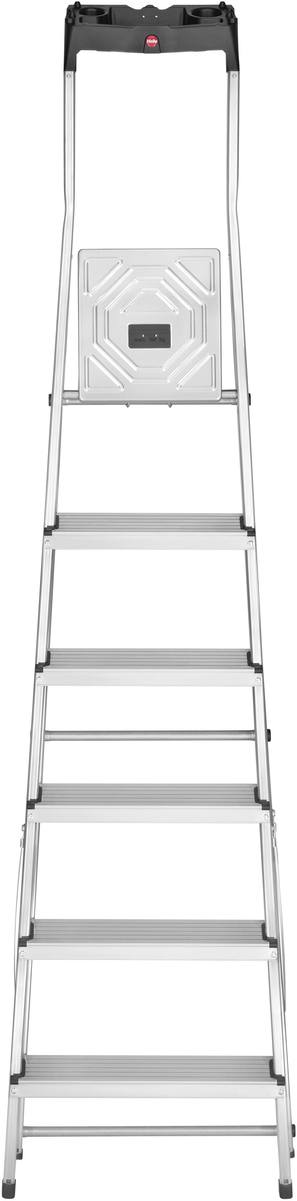 Hailo L60 StandardLine 8160-607 Aluminium Stufen-Stehleiter inkl. Werkzeugablage Arbeitshöhe (max.): 3.05 m Silber, Rot, Schwarz EN 131 5.9 kg