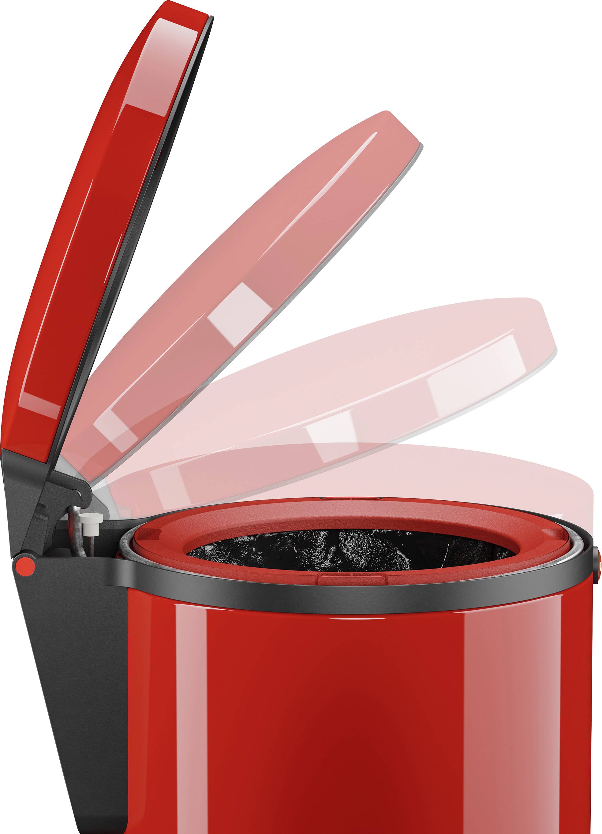 Hailo Pure S 0504-040 Kosmetikeimer 3l Stahlblech (Ø x H) 178mm x 280mm Rot Fuß-Tretmechanik 1St.