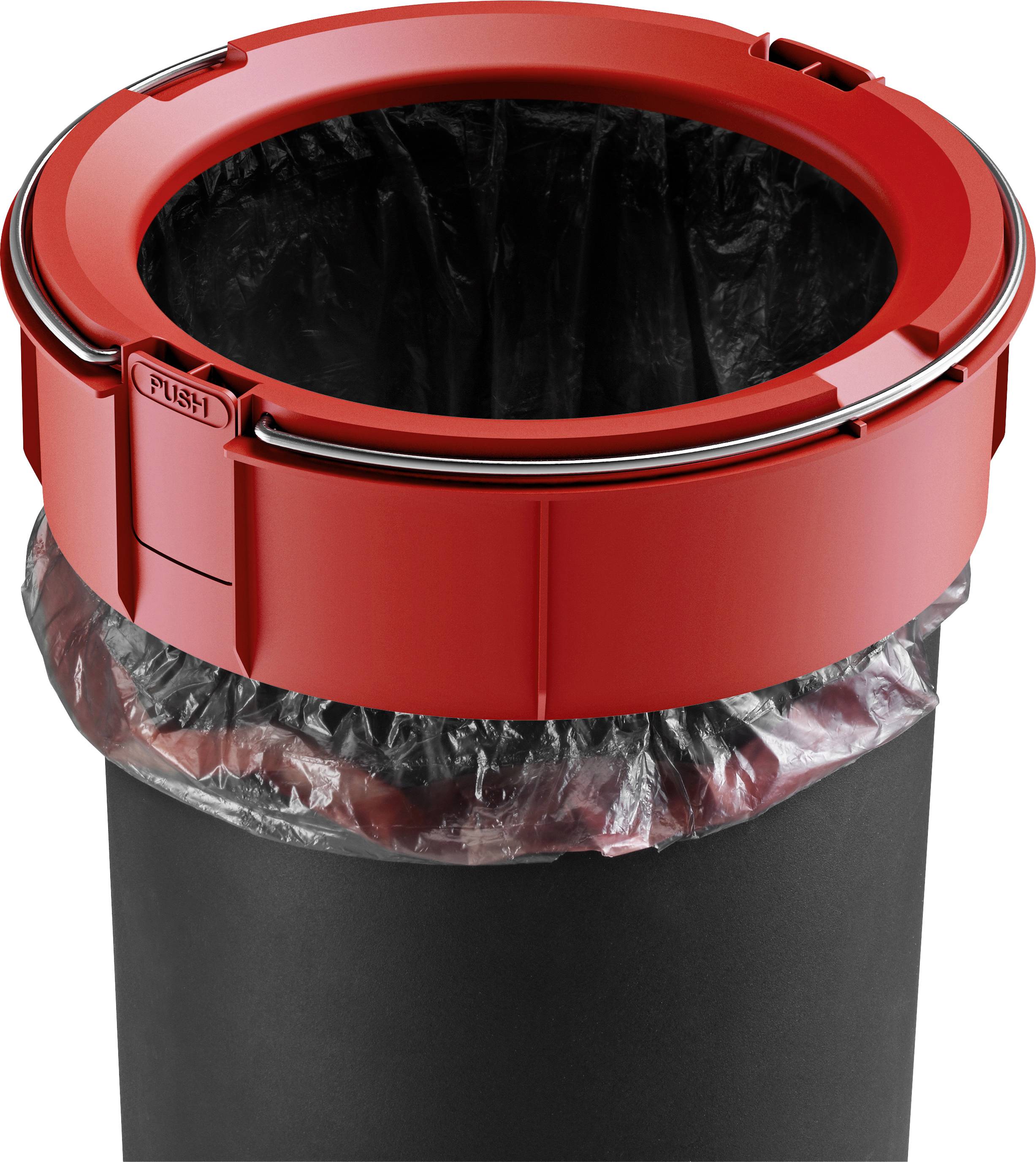 Hailo Pure S 0504-040 Kosmetikeimer 3l Stahlblech (Ø x H) 178mm x 280mm Rot Fuß-Tretmechanik 1St.