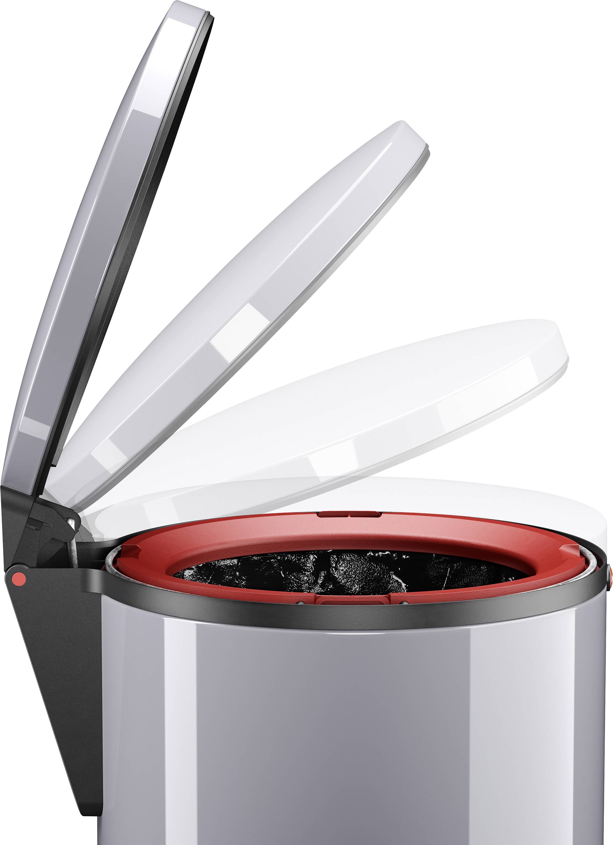 Hailo Pure M 0517-020 Mülleimer 12l Stahlblech (Ø x H) 263mm x 435mm Silber Fuß-Tretmechanik 1St.