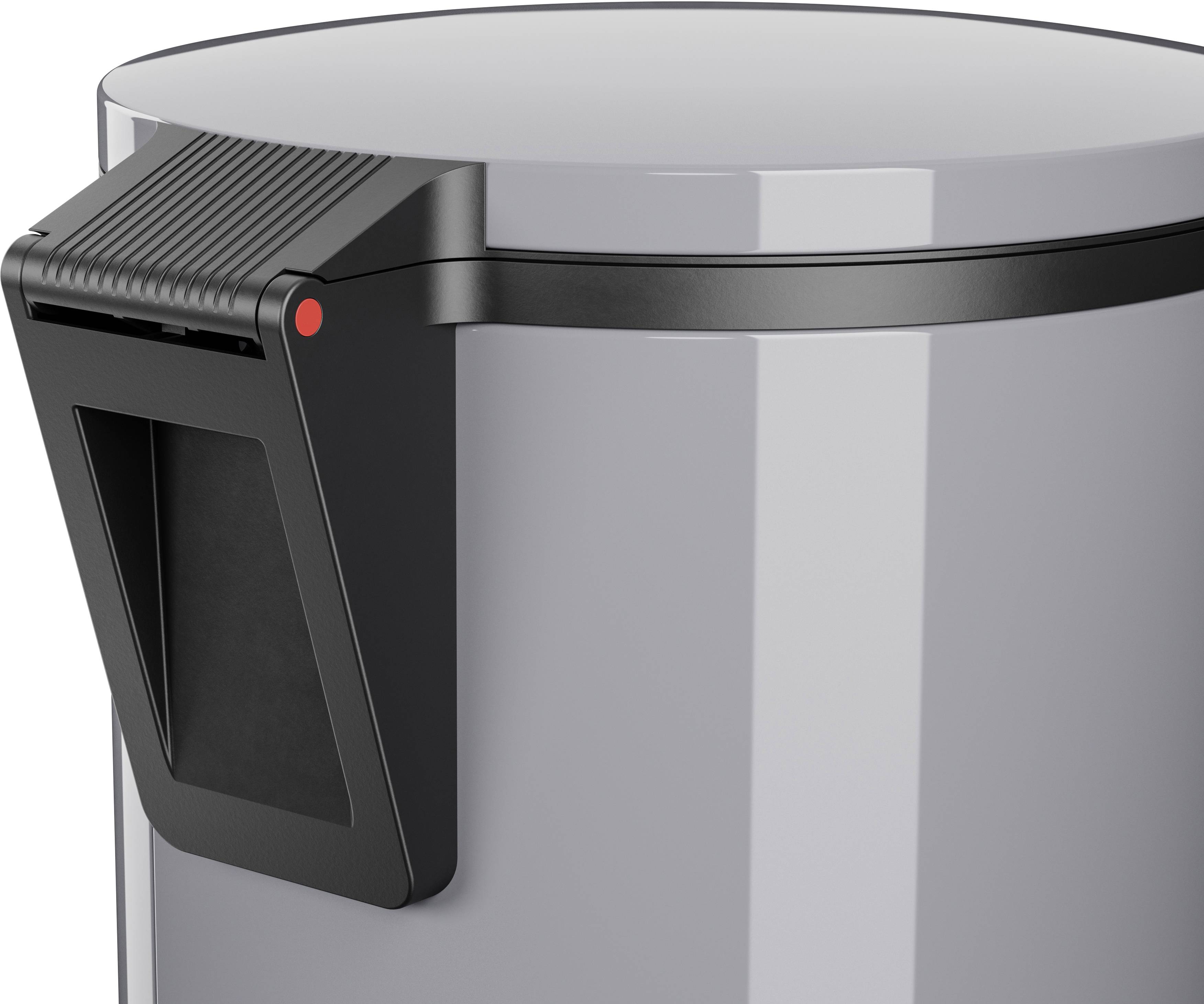 Hailo Pure M 0517-020 Mülleimer 12l Stahlblech (Ø x H) 263mm x 435mm Silber Fuß-Tretmechanik 1St.