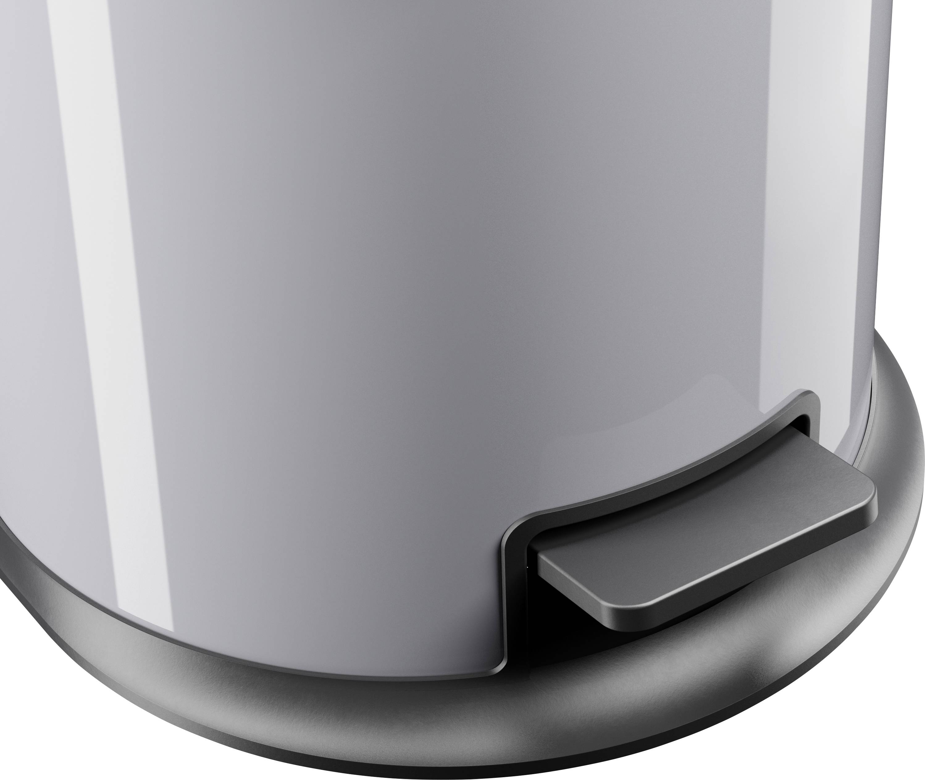 Hailo Pure M 0517-020 Mülleimer 12l Stahlblech (Ø x H) 263mm x 435mm Silber Fuß-Tretmechanik 1St.