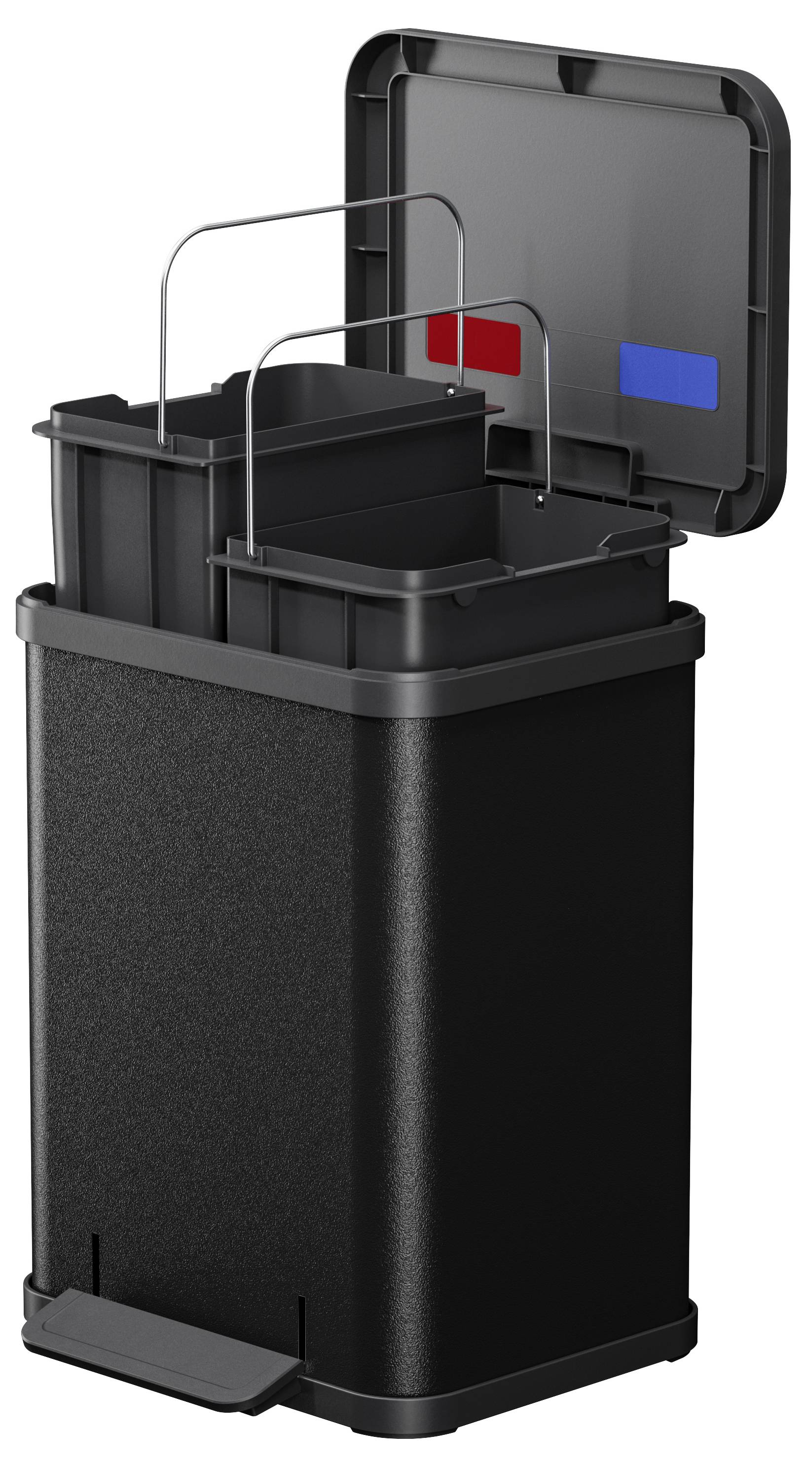 Hailo Öko duo plus M 6222600 Mülleimer 18l Stahlblech (B x H x T) 320 x 430 x 330mm Schwarz Fuß-Tretmechanik 1St.