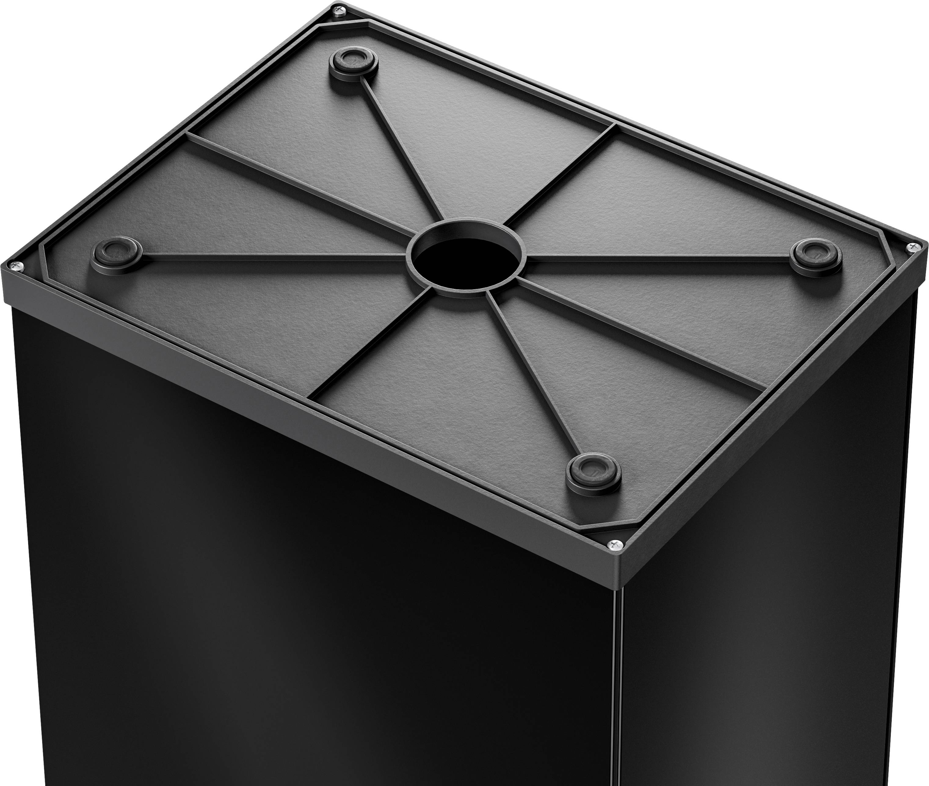 Hailo Big-Box Swing L 8401410 Mülleimer 35l Stahlblech (B x H x T) 339 x 545 x 260mm Schwarz Selbstschließender Schwingdeckel 1St.