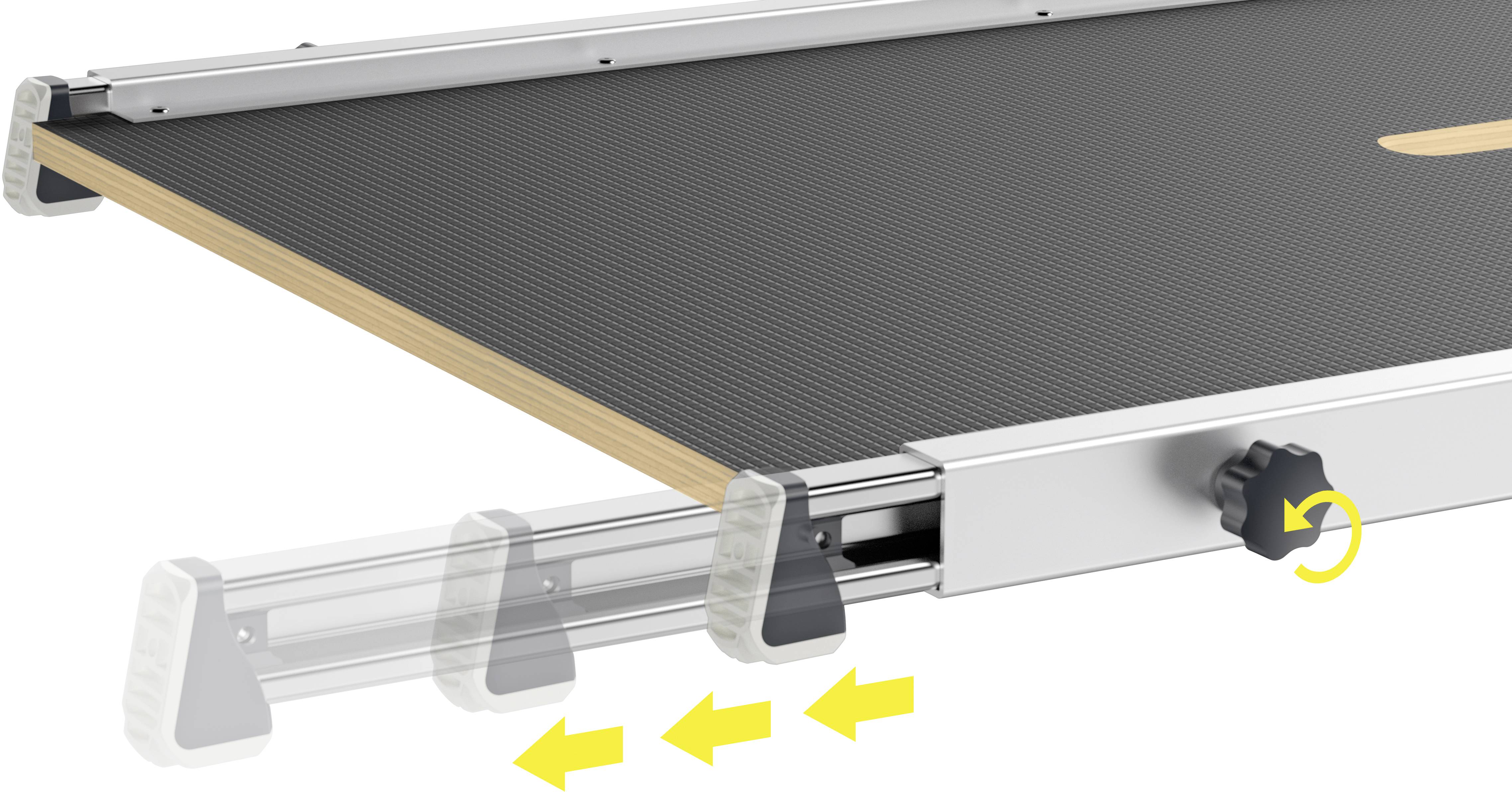 Hailo TP1 9940-001 Aluminium Arbeitsplattform klappbar Silber, Schwarz, Rot 9kg