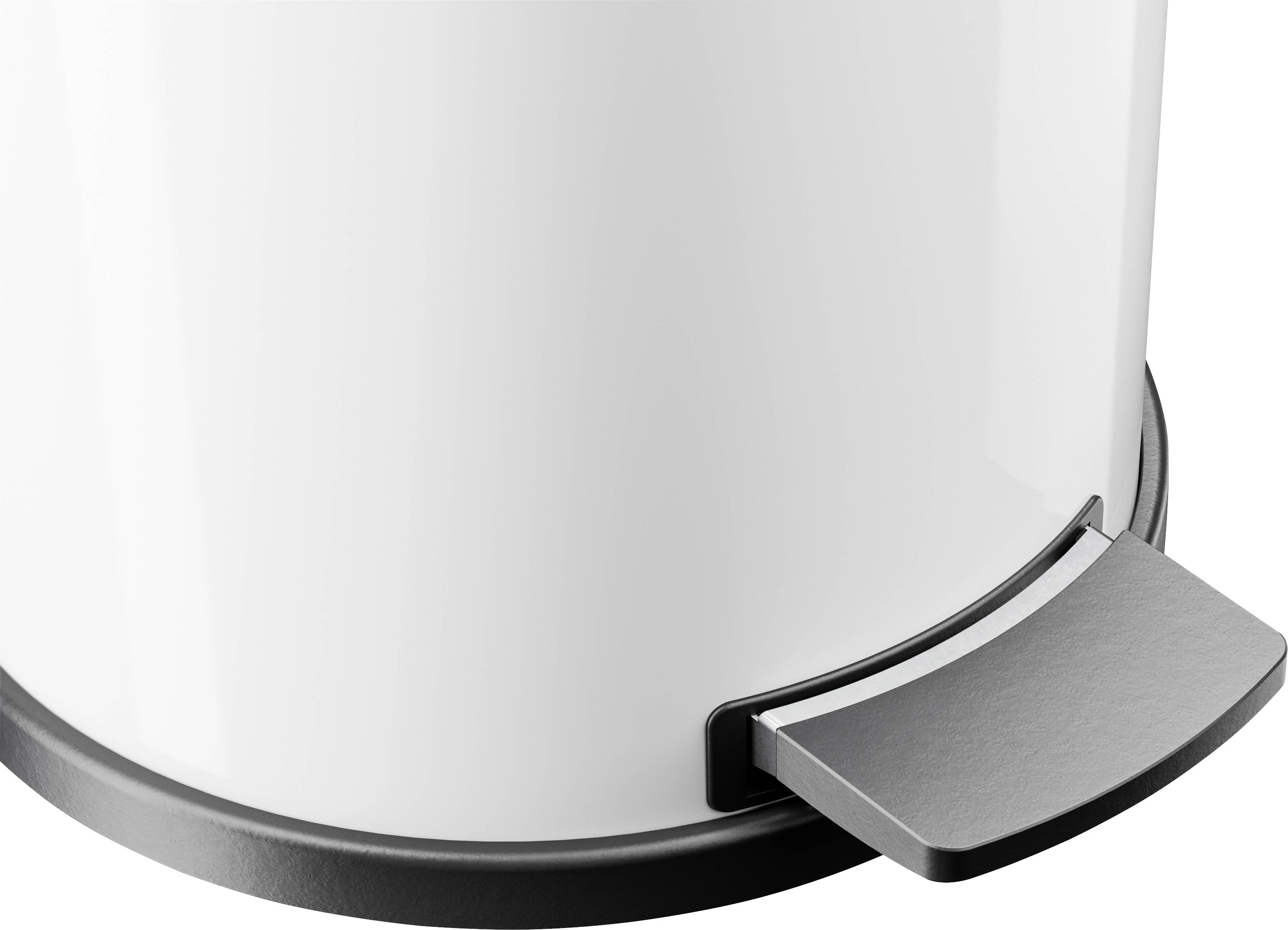 Hailo Solid M 0514-099 Mülleimer 12l Stahlblech (B x H) 280mm x 360mm Weiß Fuß-Tretmechanik 1St.