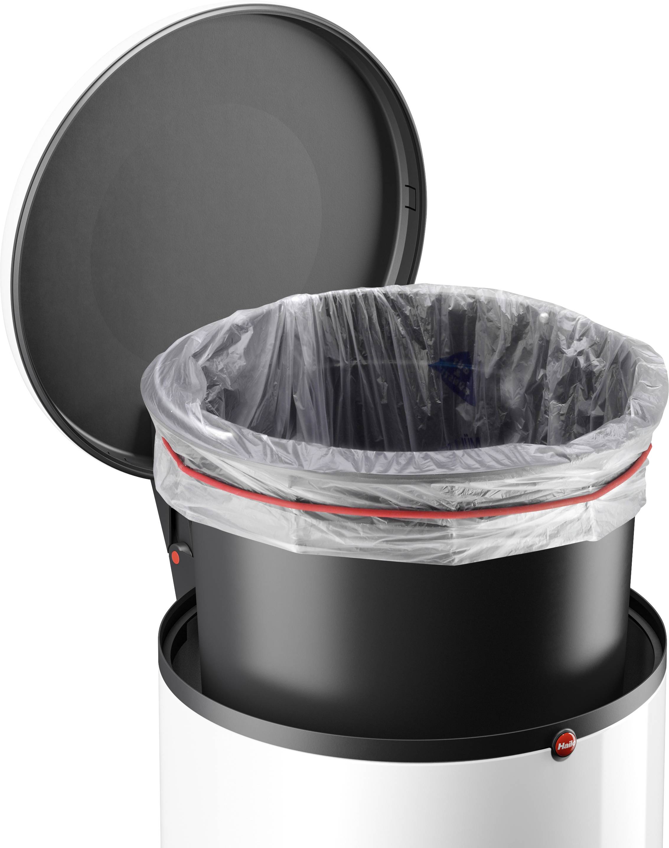 Hailo Harmony M 0515-030 Mülleimer 12l Stahlblech (Ø x H) 263mm x 465mm Weiß Fuß-Tretmechanik 1St.