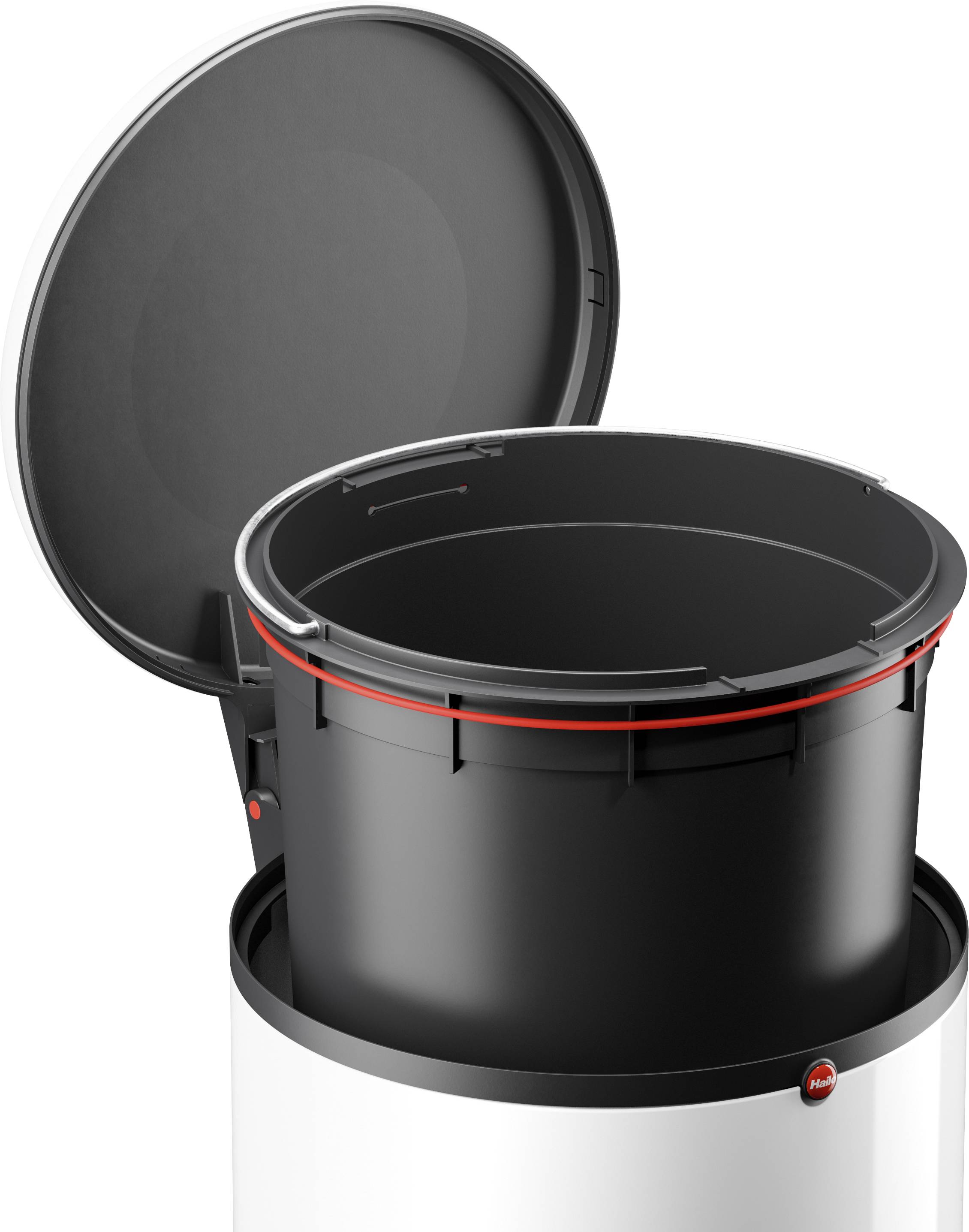 Hailo Harmony M 0515-030 Mülleimer 12l Stahlblech (Ø x H) 263mm x 465mm Weiß Fuß-Tretmechanik 1St.