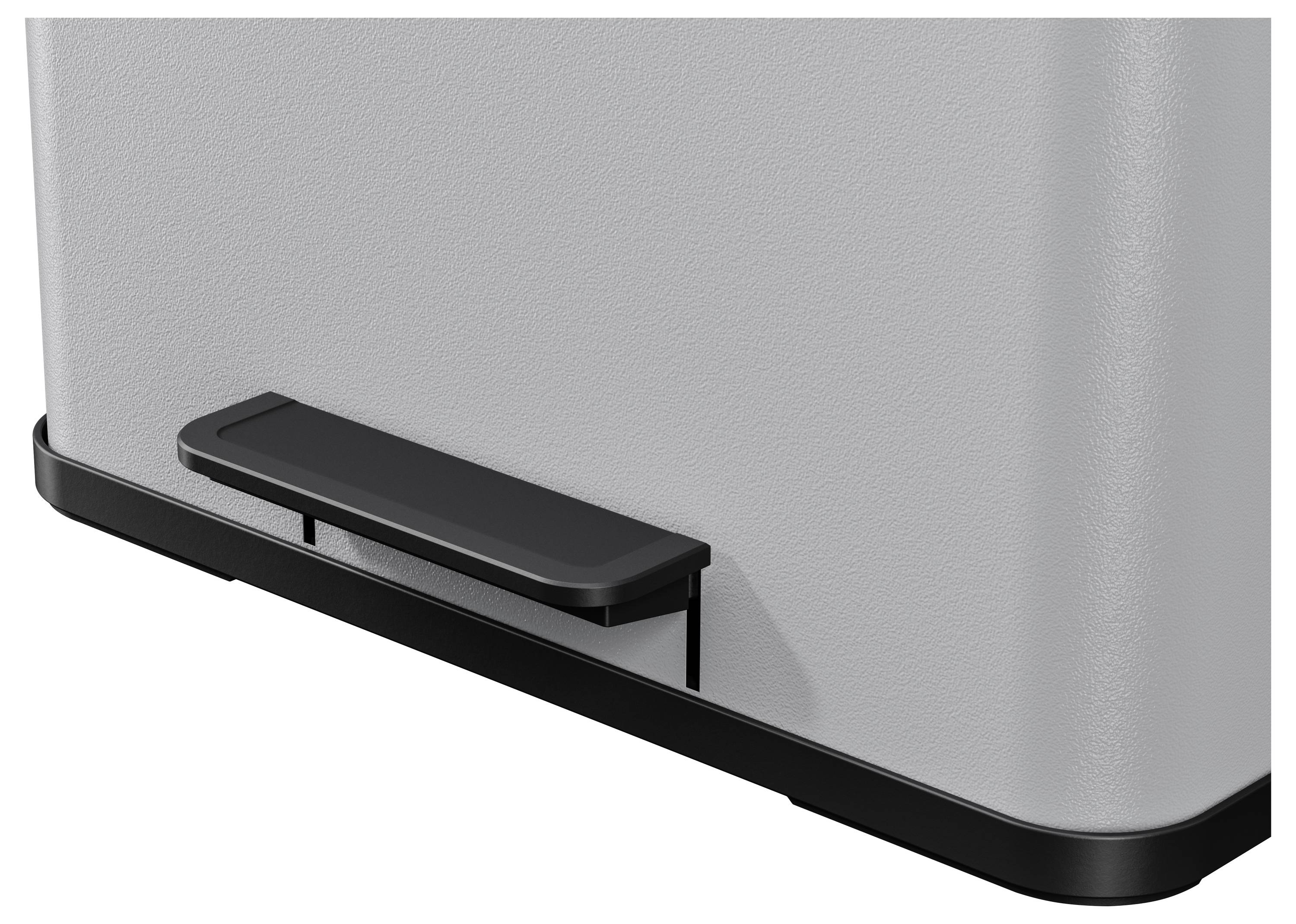 Grauer Toaster mit schwarzem Hebel an der Unterseite