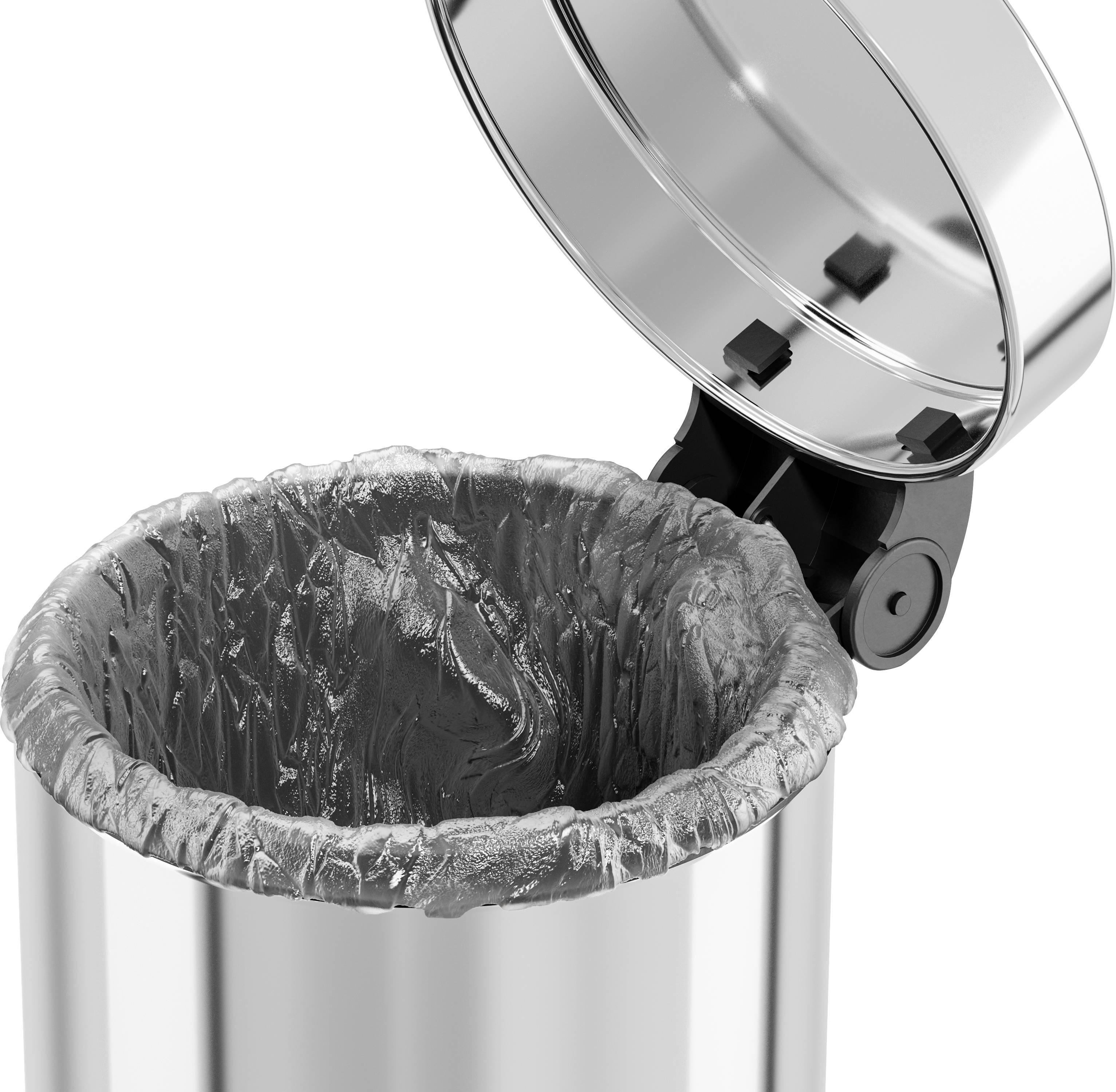 Hailo Solid S 0704-060 Kosmetikeimer 4 l Edelstahl (B x H) 180 mm x 270 mm Silber Fuß-Tretmechanik 1 St.