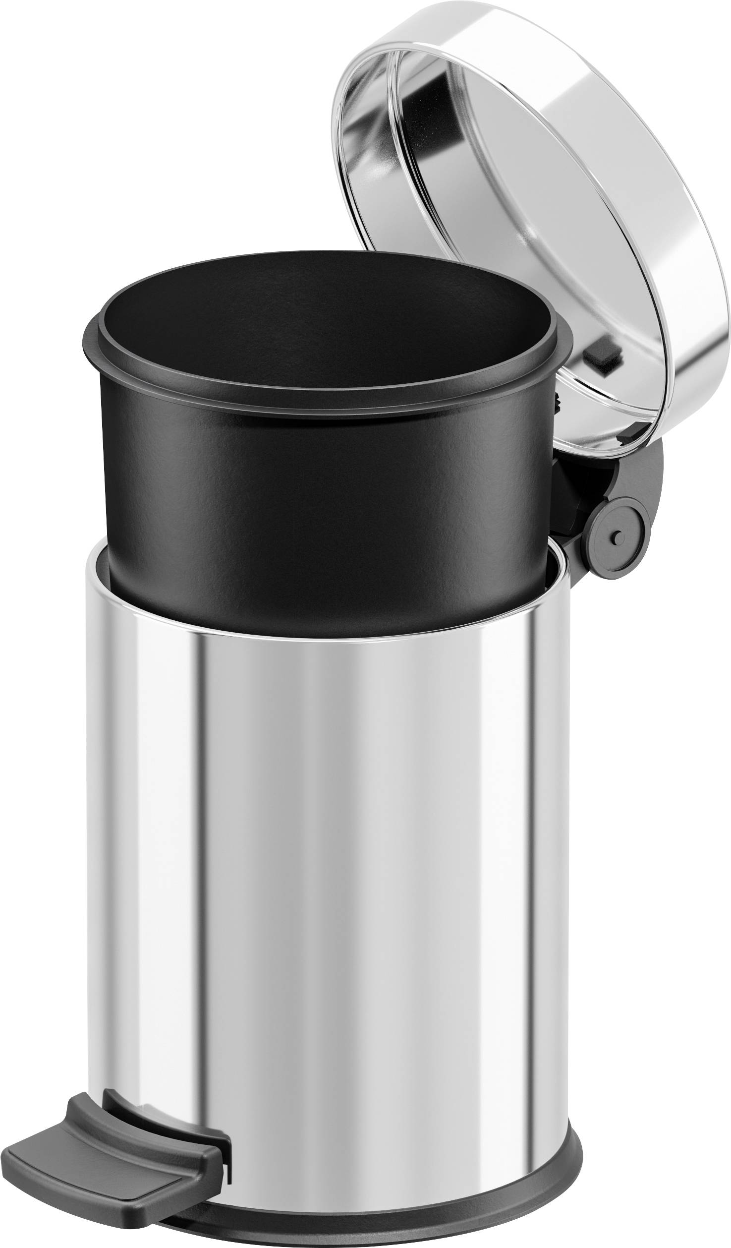 Hailo Solid S 0704-060 Kosmetikeimer 4 l Edelstahl (B x H) 180 mm x 270 mm Silber Fuß-Tretmechanik 1 St.