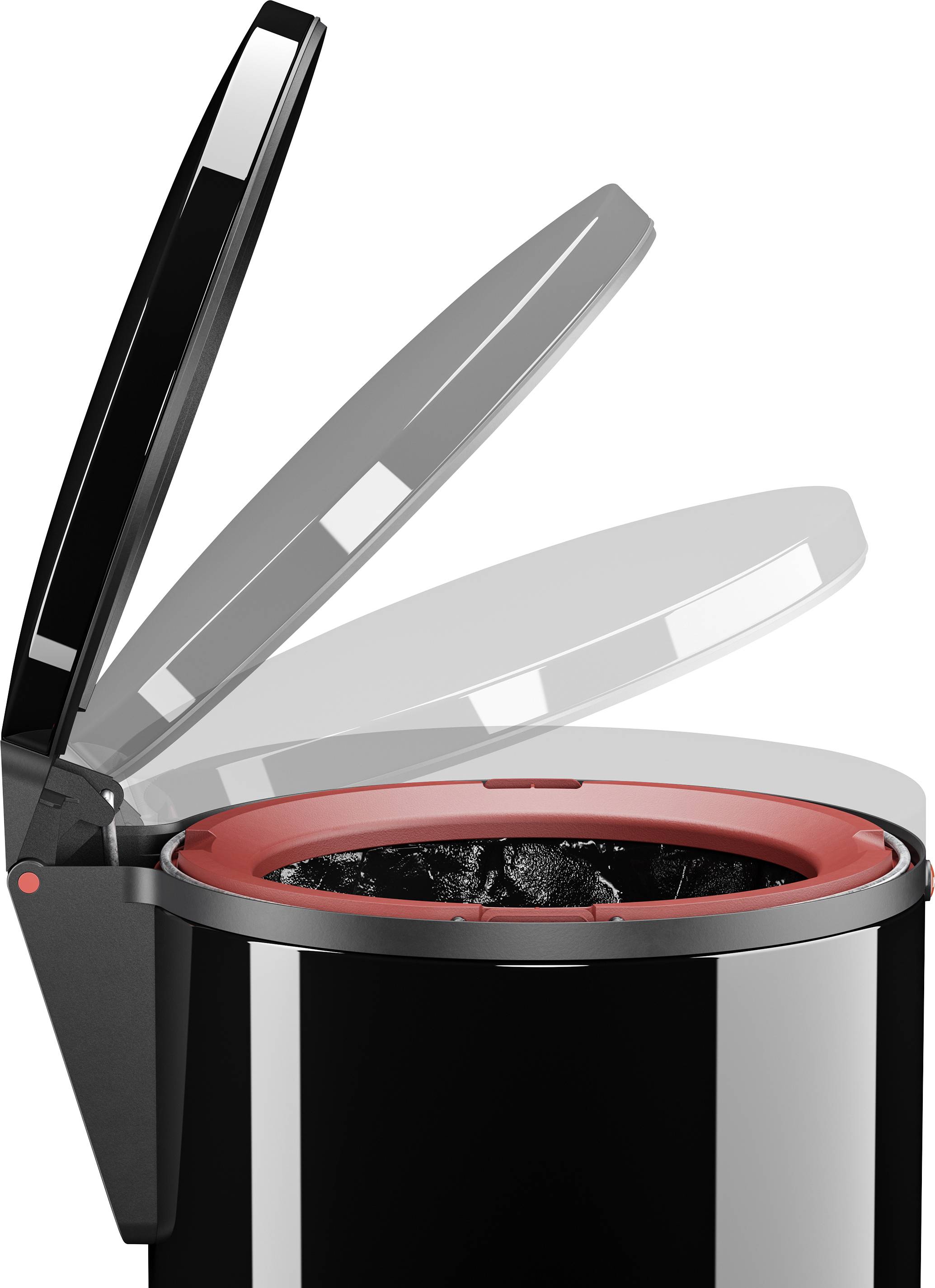 Hailo Pure M 0517-060 Mülleimer 12l Stahlblech (Ø x H) 263mm x 435mm Schwarz Fuß-Tretmechanik 1St.