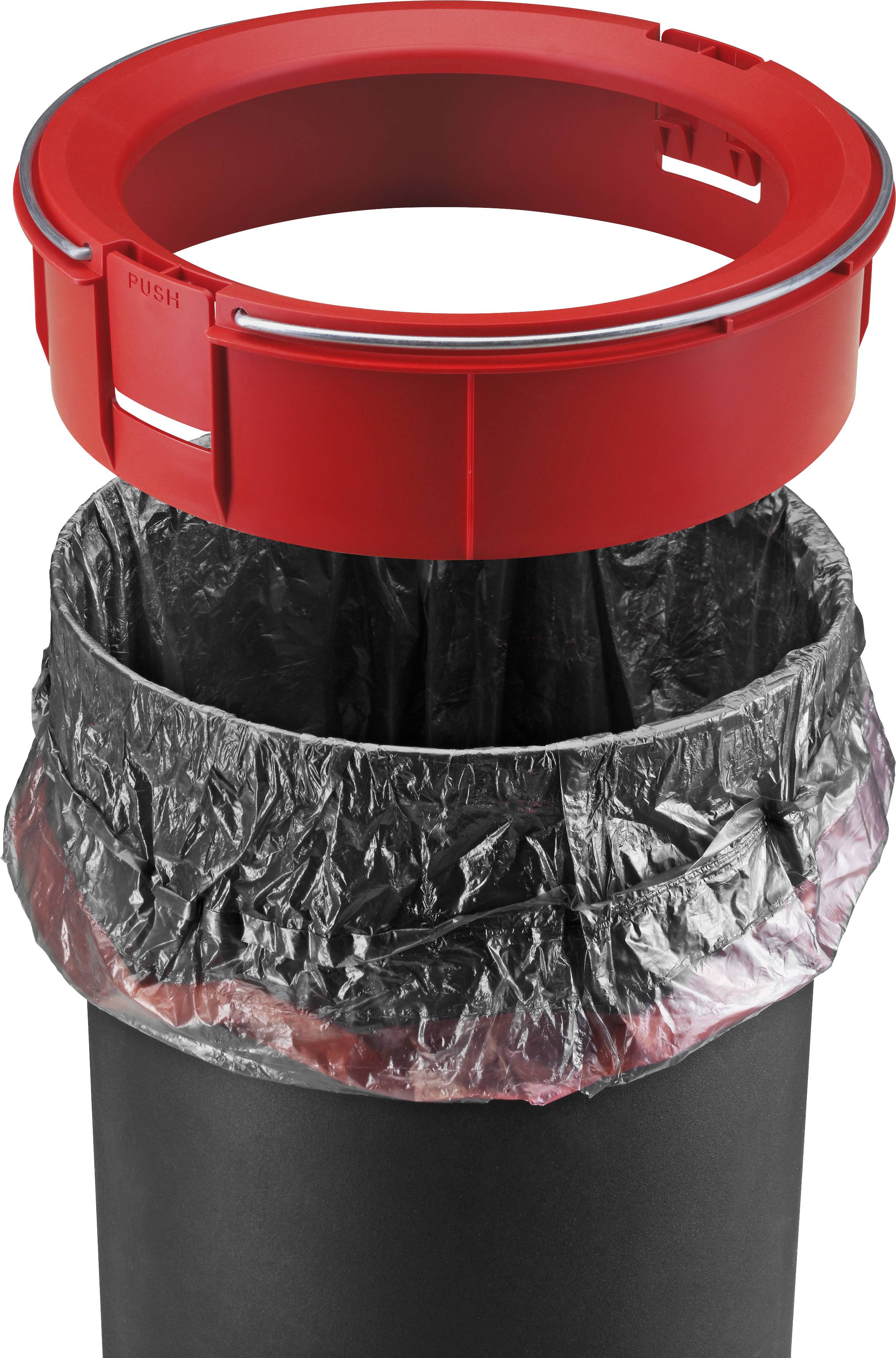 Hailo Pure M 0517-060 Mülleimer 12l Stahlblech (Ø x H) 263mm x 435mm Schwarz Fuß-Tretmechanik 1St.