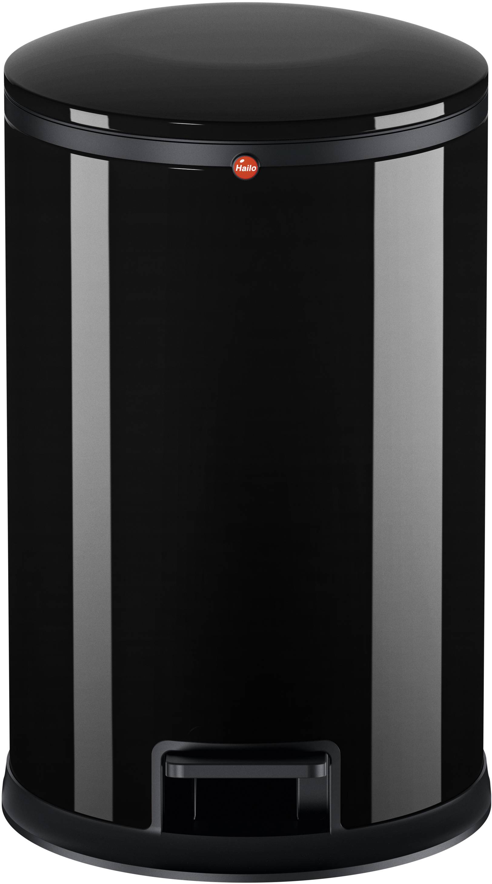 Hailo Pure M 0517-060 Mülleimer 12l Stahlblech (Ø x H) 263mm x 435mm Schwarz Fuß-Tretmechanik 1St.