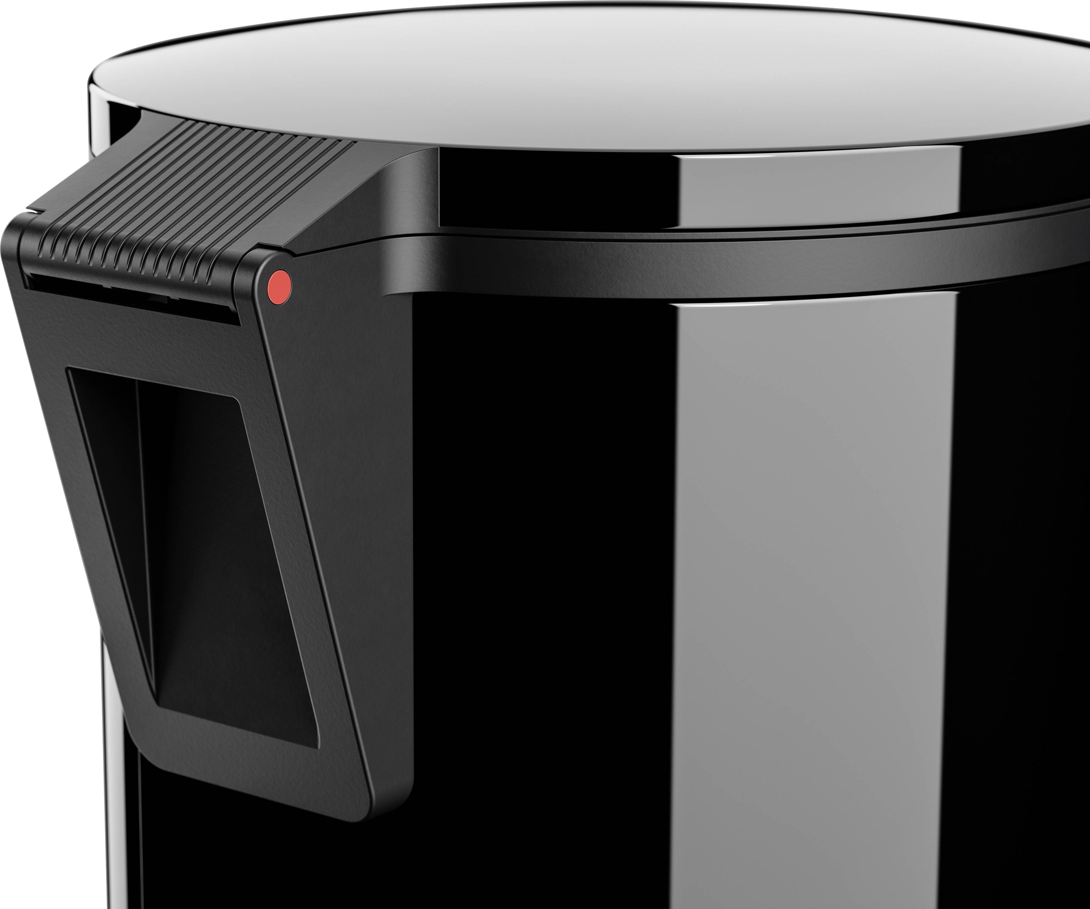 Hailo Pure M 0517-060 Mülleimer 12l Stahlblech (Ø x H) 263mm x 435mm Schwarz Fuß-Tretmechanik 1St.