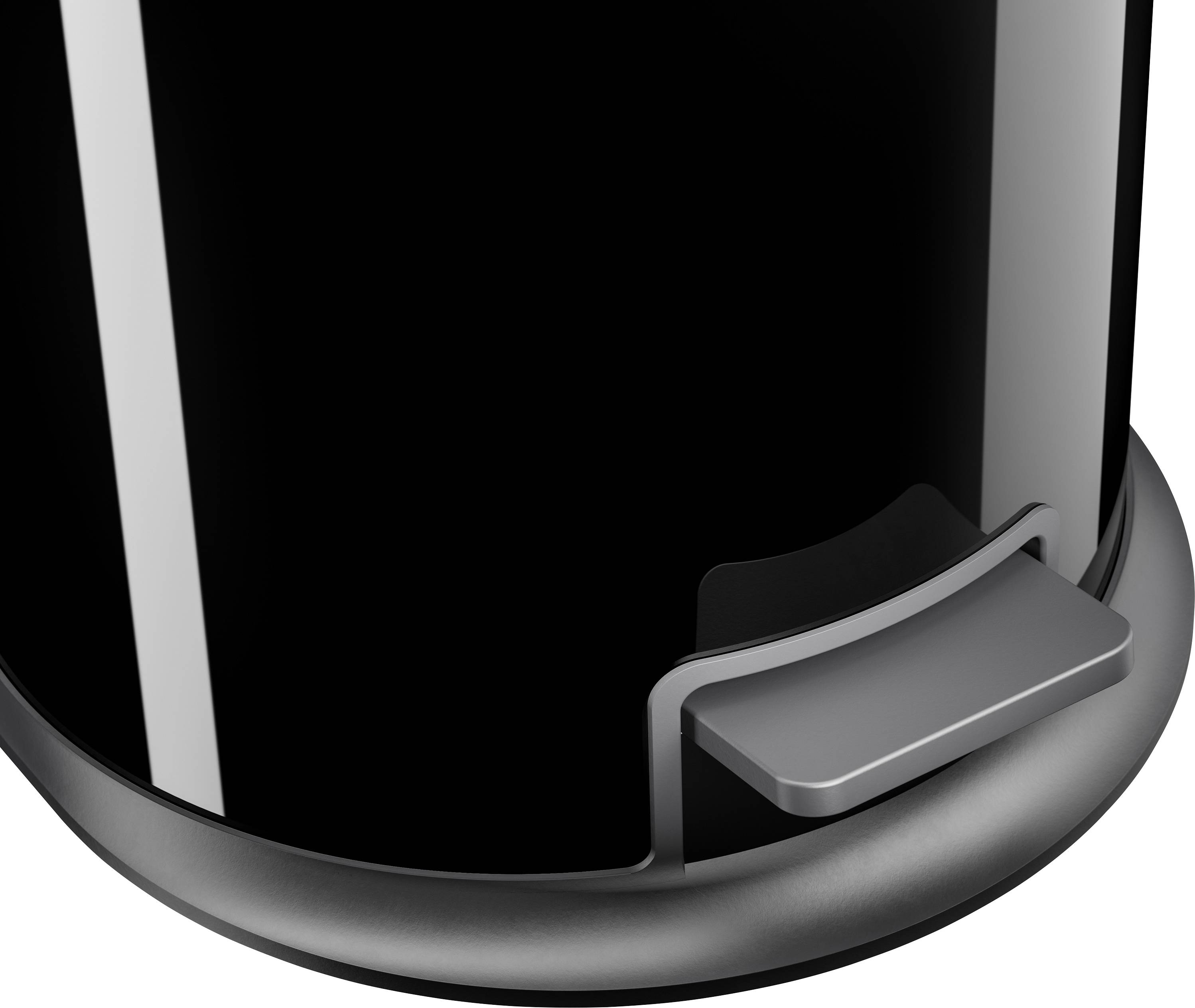 Hailo Pure M 0517-060 Mülleimer 12l Stahlblech (Ø x H) 263mm x 435mm Schwarz Fuß-Tretmechanik 1St.