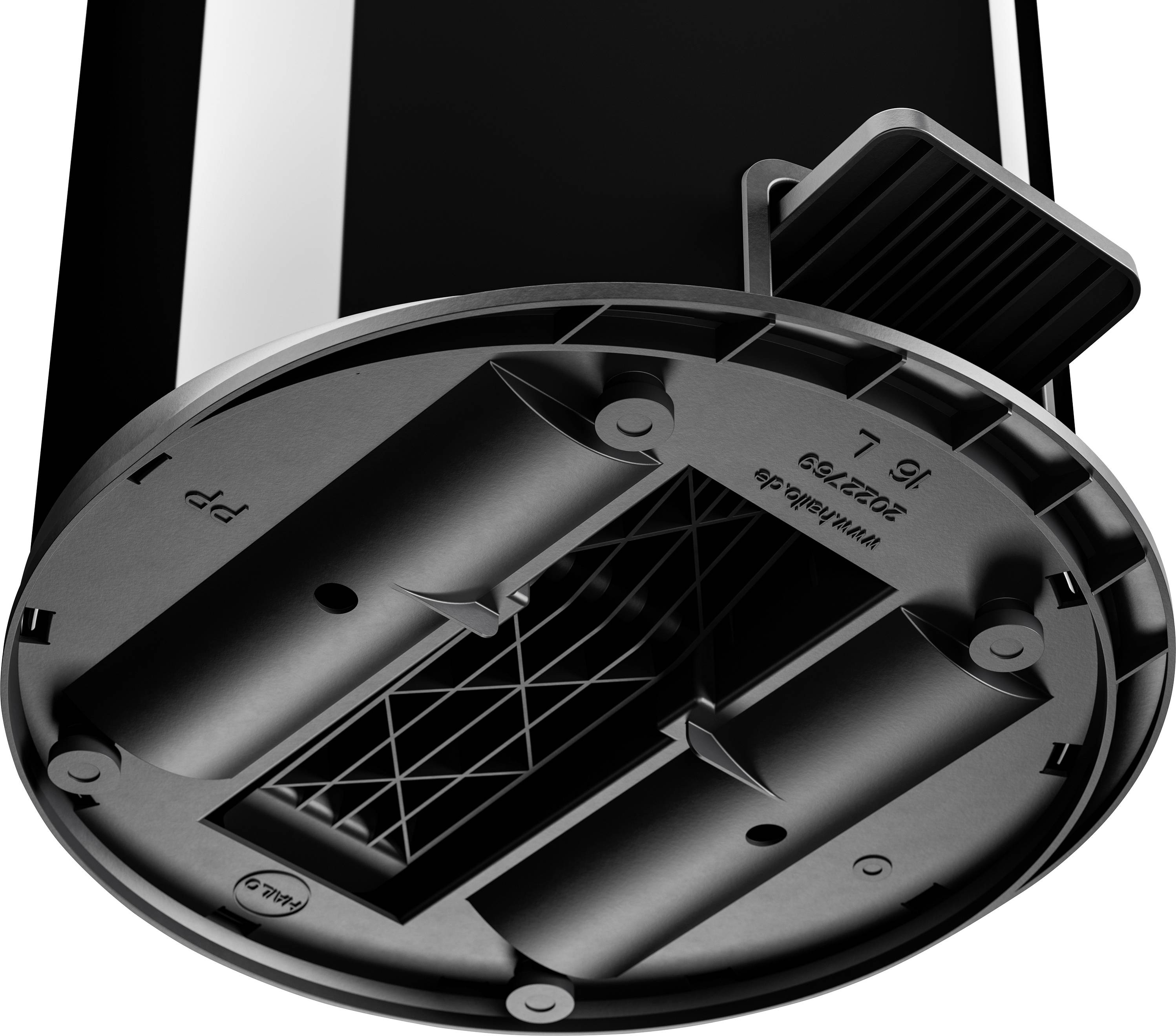 Hailo Pure M 0517-060 Mülleimer 12l Stahlblech (Ø x H) 263mm x 435mm Schwarz Fuß-Tretmechanik 1St.