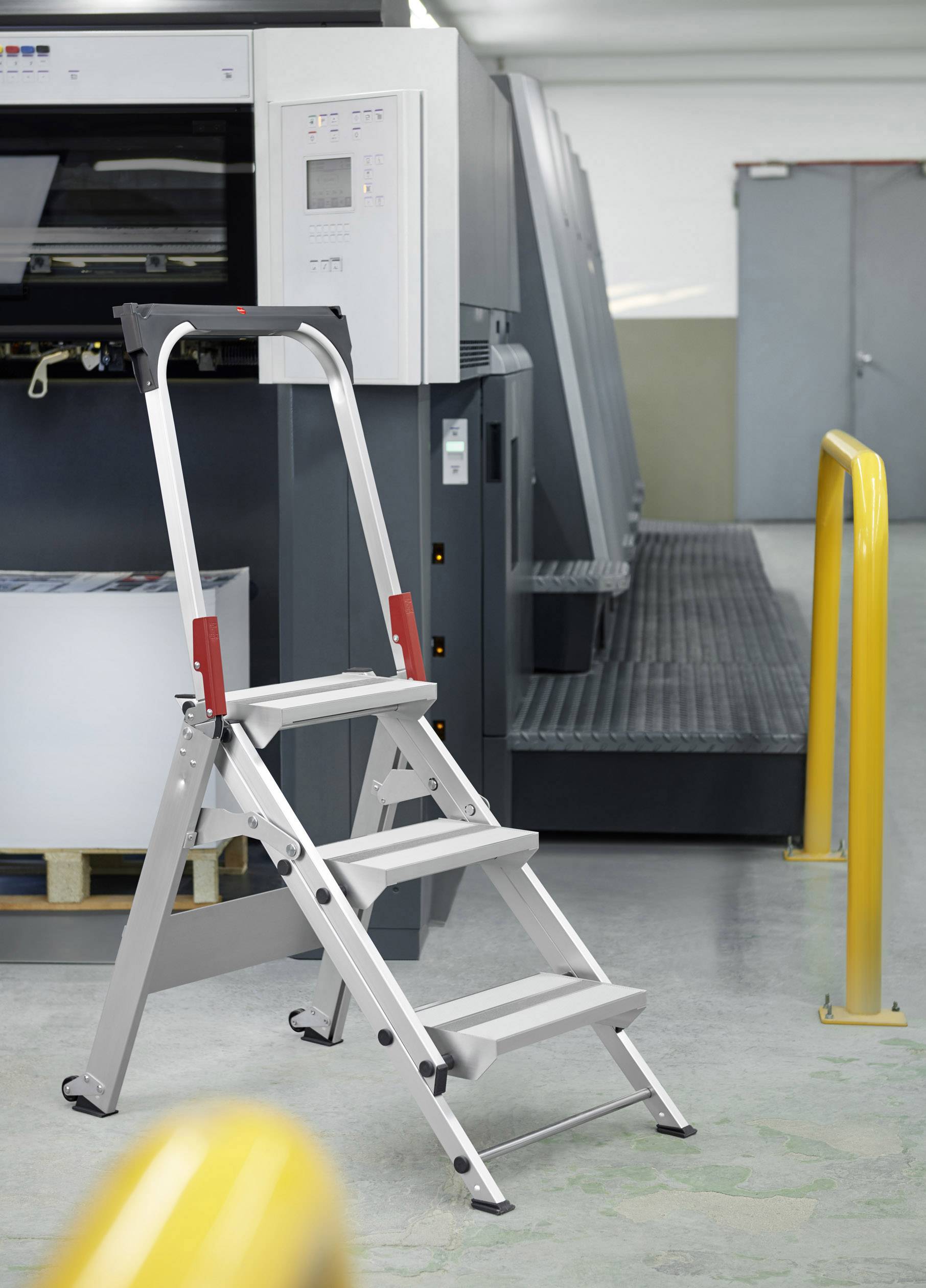 Hailo ST 150 XXL 8883-001 Aluminium Treppe Arbeitshöhe (max.): 2.40m Silber, Rot 9.3kg