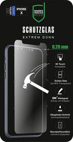Scutes Deluxe Schutzglas 0,20, IP X Displayschutzglas Passend für: Apple iPhone X 1St.