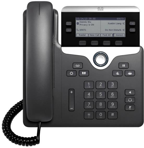 Cisco CP-7821-3PCC-K9= Systemtelefon,VoIP LC-Display Schwarz, Silber