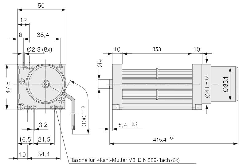 EBM Papst 9392715008 Querstromlüfter Motor links 24V