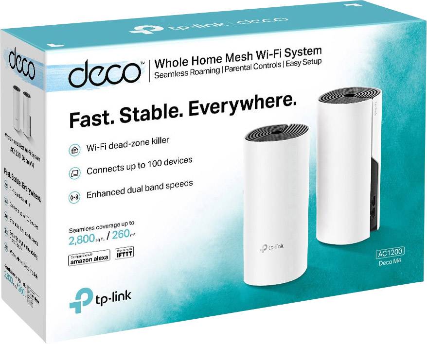 TP-LINK Deco M4(2-Pack) 2er-Pack Mesh-Netzwerk 2.4 GHz, 5 GHz