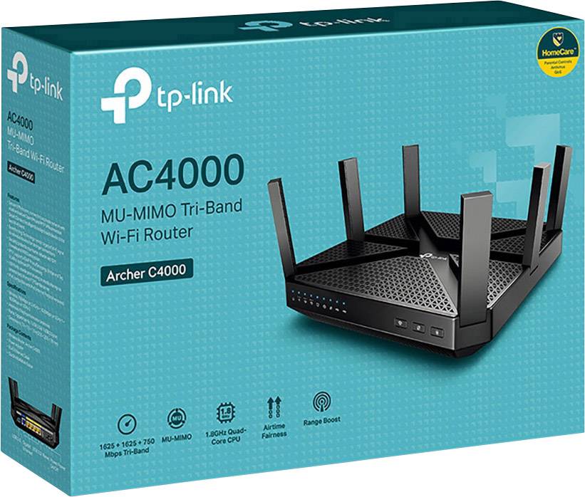 TP-LINK Archer C4000 WLAN Router 2.4 GHz, 5 GHz, 5 GHz