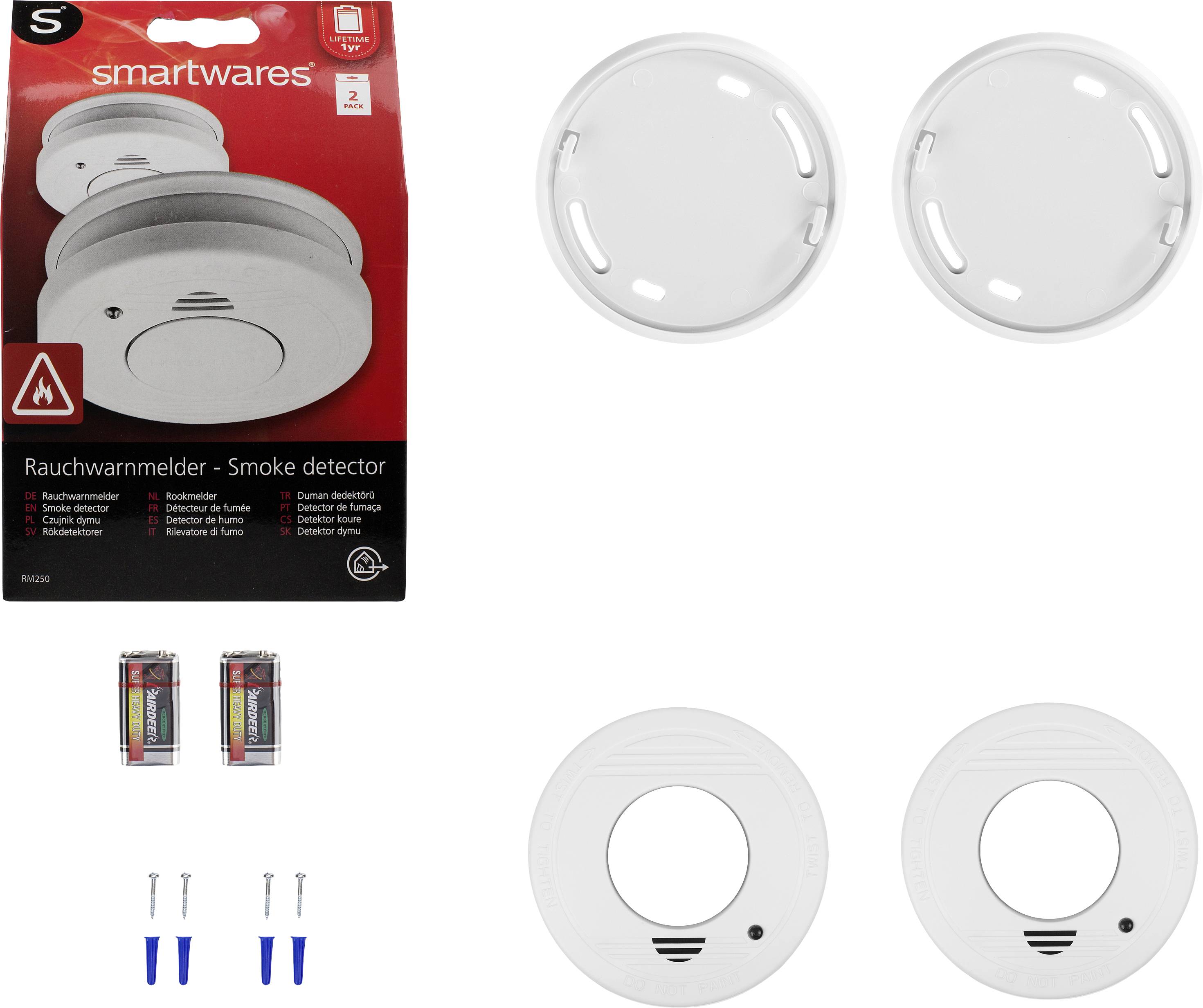 Smartwares Rauchwarnmelder 2er Set batteriebetrieben (Ø x H) 100 mm x 35 mm