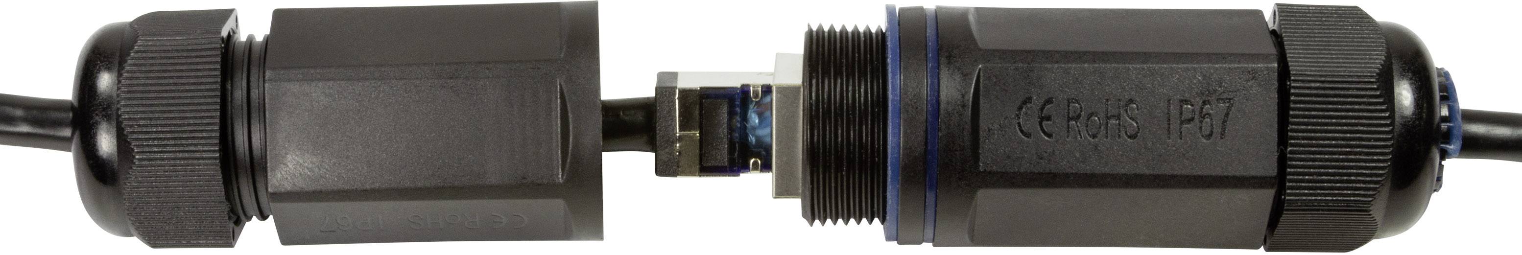 LogiLink CQ7063S RJ45 Netzwerkkabel, Patchkabel CAT 6a S/FTP 3.00m Schwarz Geschirmt, UV-Beständig, Ölbeständig 1St.