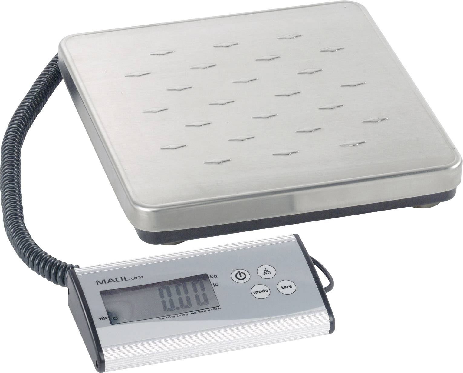 Maul Paketwaage MAULcargo, 120 kg, separates Bedienpult Paketwaage Wägebereich (max.) 120000g Ablesbarkeit 50g batteriebetrieben