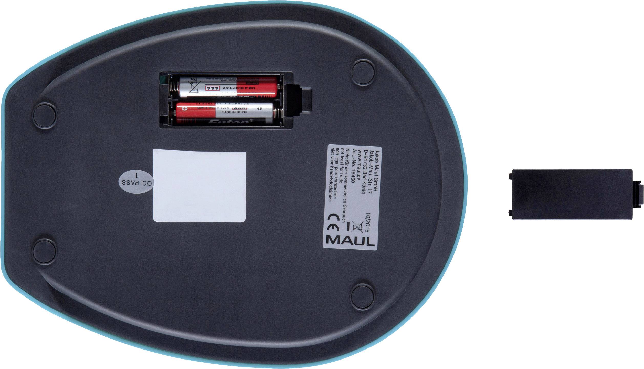Maul 1646034 Briefwaage 1646034 Wägebereich (max.) 5000 g Ablesbarkeit 1 g batteriebetrieben Hellblau