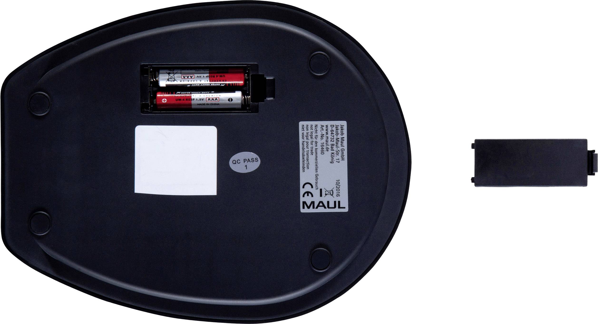 Maul 1646090 Briefwaage Wägebereich (max.) 5000 g Ablesbarkeit 1 g batteriebetrieben Schwarz