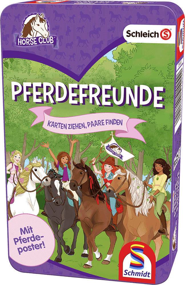 Schmidt Spiele 51424 Schleich Pferdefreunde Bring-Mich-Mit-Spiel in der Metalldose