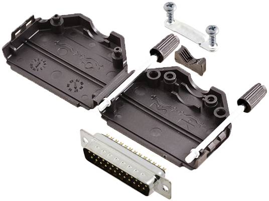 TRU COMPONENTS TCDPPK25BKDMPK 7708600 D-SUB Stiftleisten-Set 180° Polzahl: 25 Lötkelch 1St.