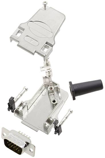 TRU COMPONENTS TCD45ZF09HDP15K 7708744 D-SUB Stiftleisten-Set 45° Polzahl: 15 Lötkelch 1St.