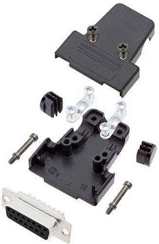 TRU COMPONENTS TCTRIP15DBSK 7708892 D-SUB Buchsenleisten-Set 180 ° Polzahl: 15 Lötkelch
